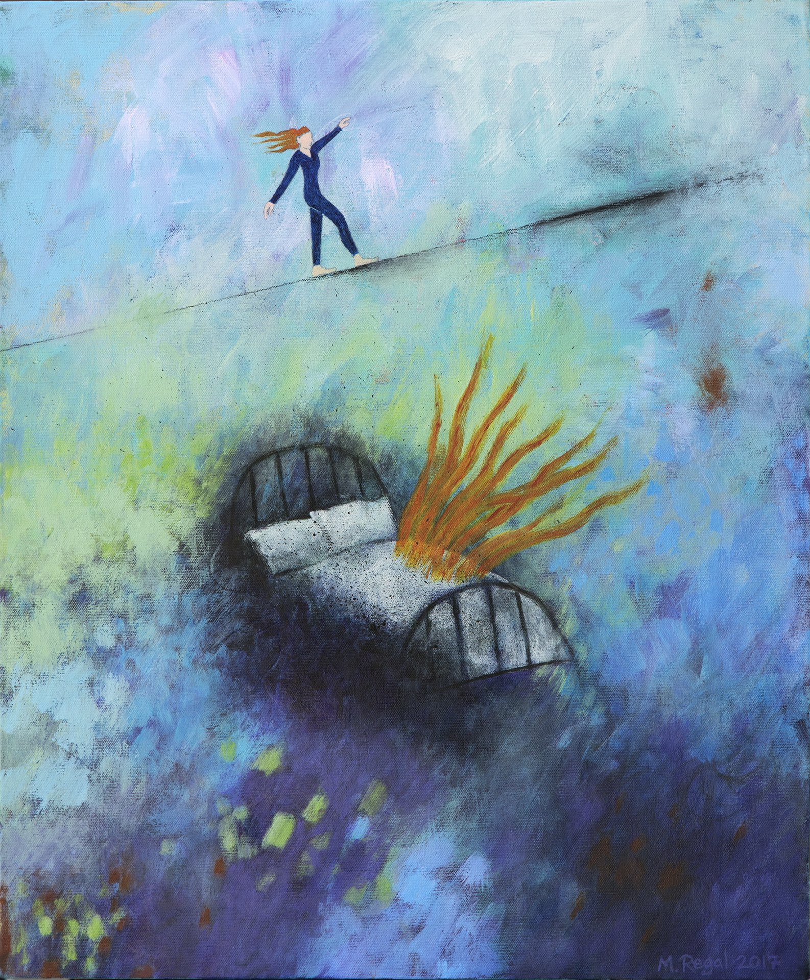 Off Balance   |  24" x 30"  |  acrylic and conte on canvas   |  $500