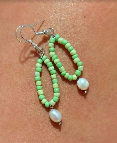 Beaded Pearl Earrings