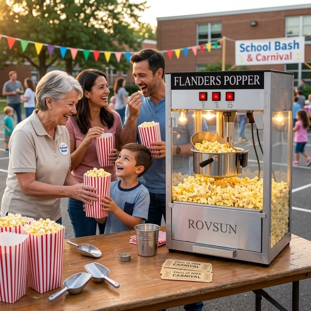 Popcorn machine at a party