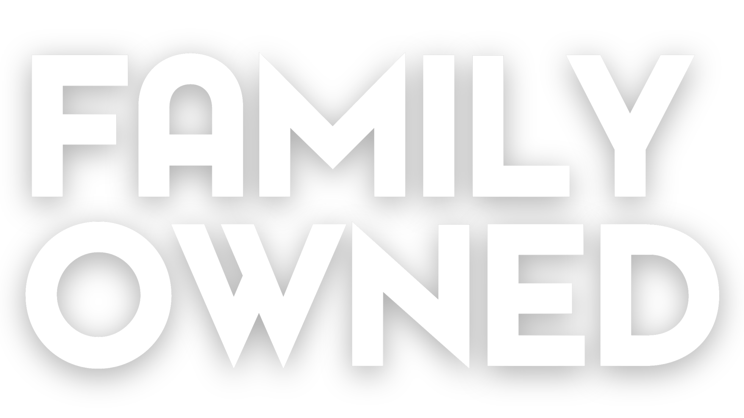 Bold white text on a black background reading "FAMILY OWNED".