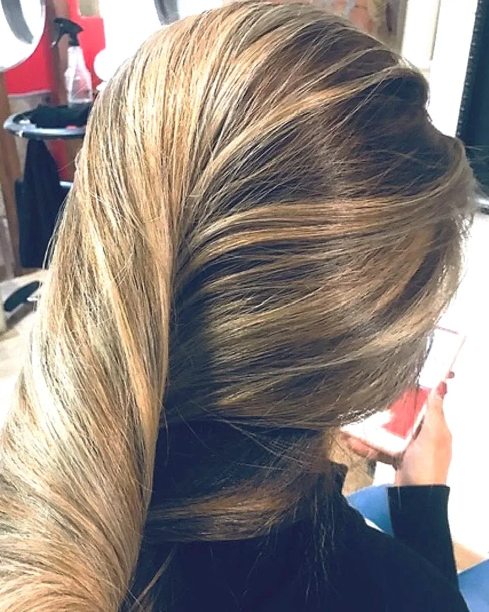 balayage long hair soft dimension katy tx