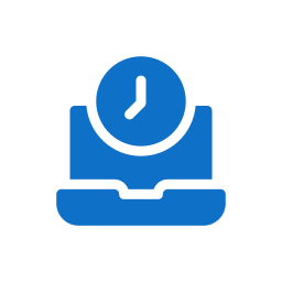 Clock above a laptop