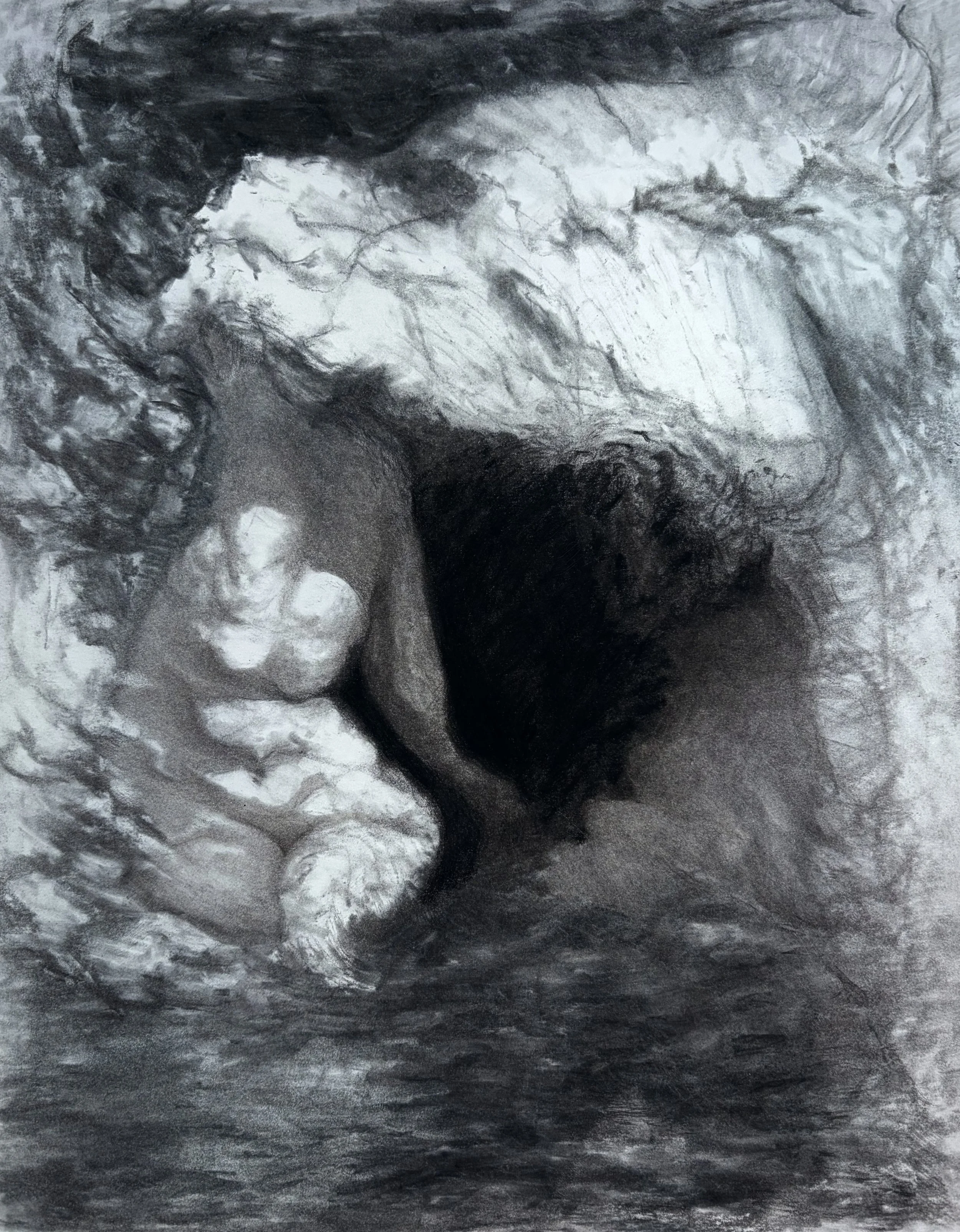 Bodily Dwelling (2026) - Charcoal on Bristol Paper