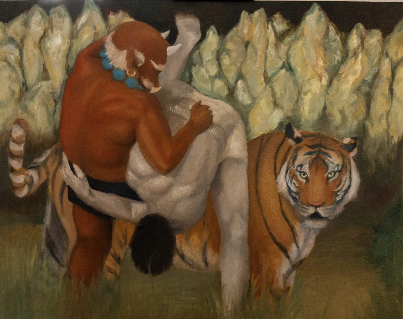 Dokkaebi Ssireum (2024) - Oil on Canvas