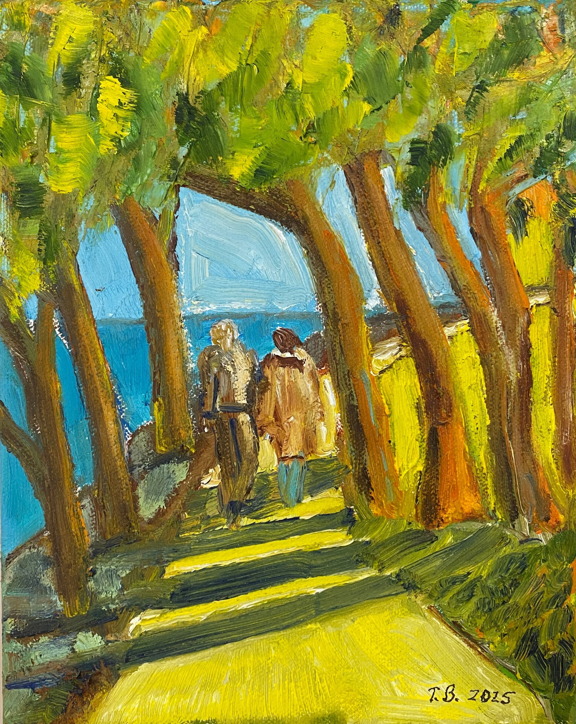 Stroll By the Sea  Oil on Canvas 8"x10"x1.5"  $80