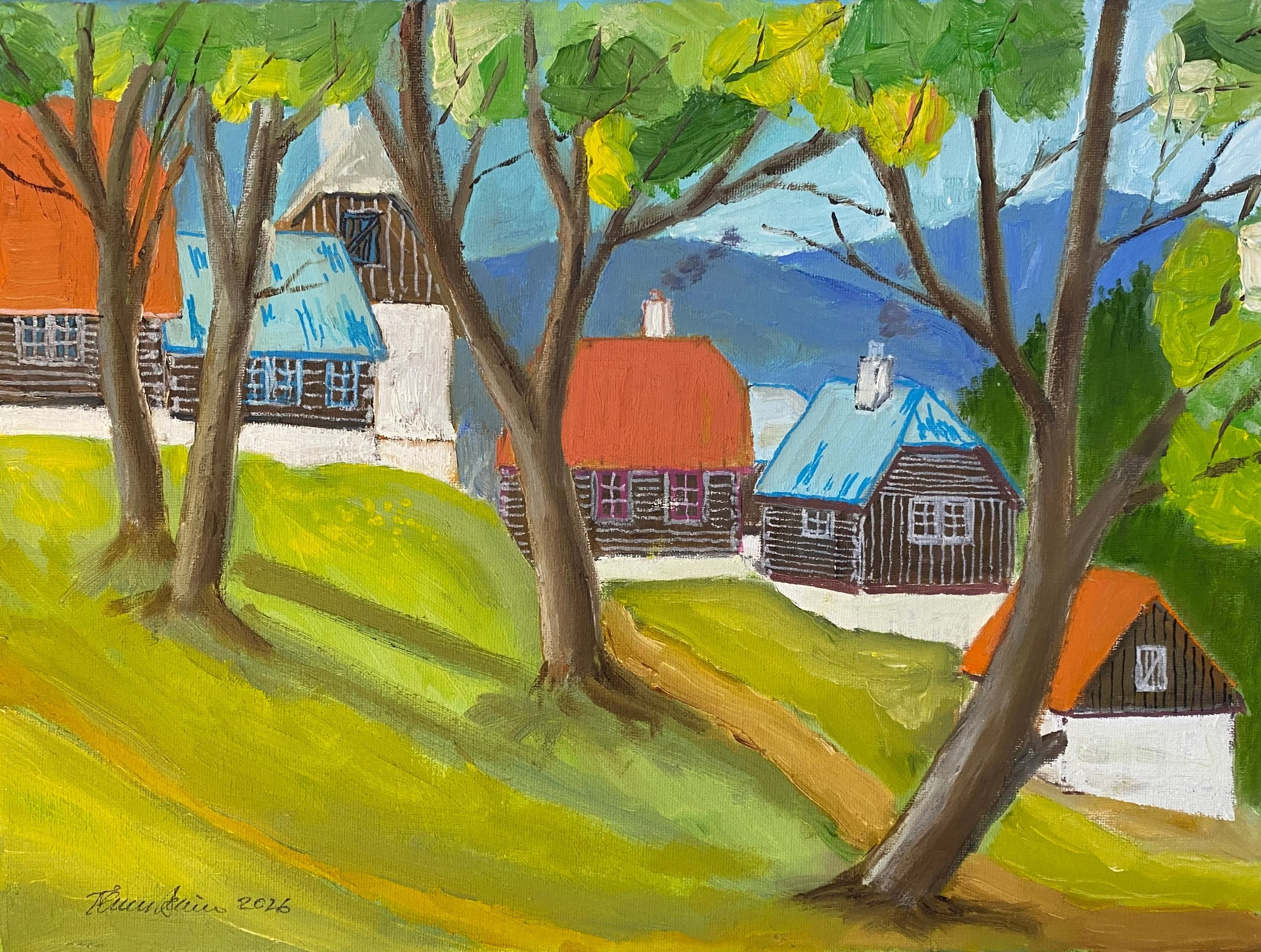 Velke Rovne, Slovakia  Oil on Canvas 16"x12"x0.75"  $190