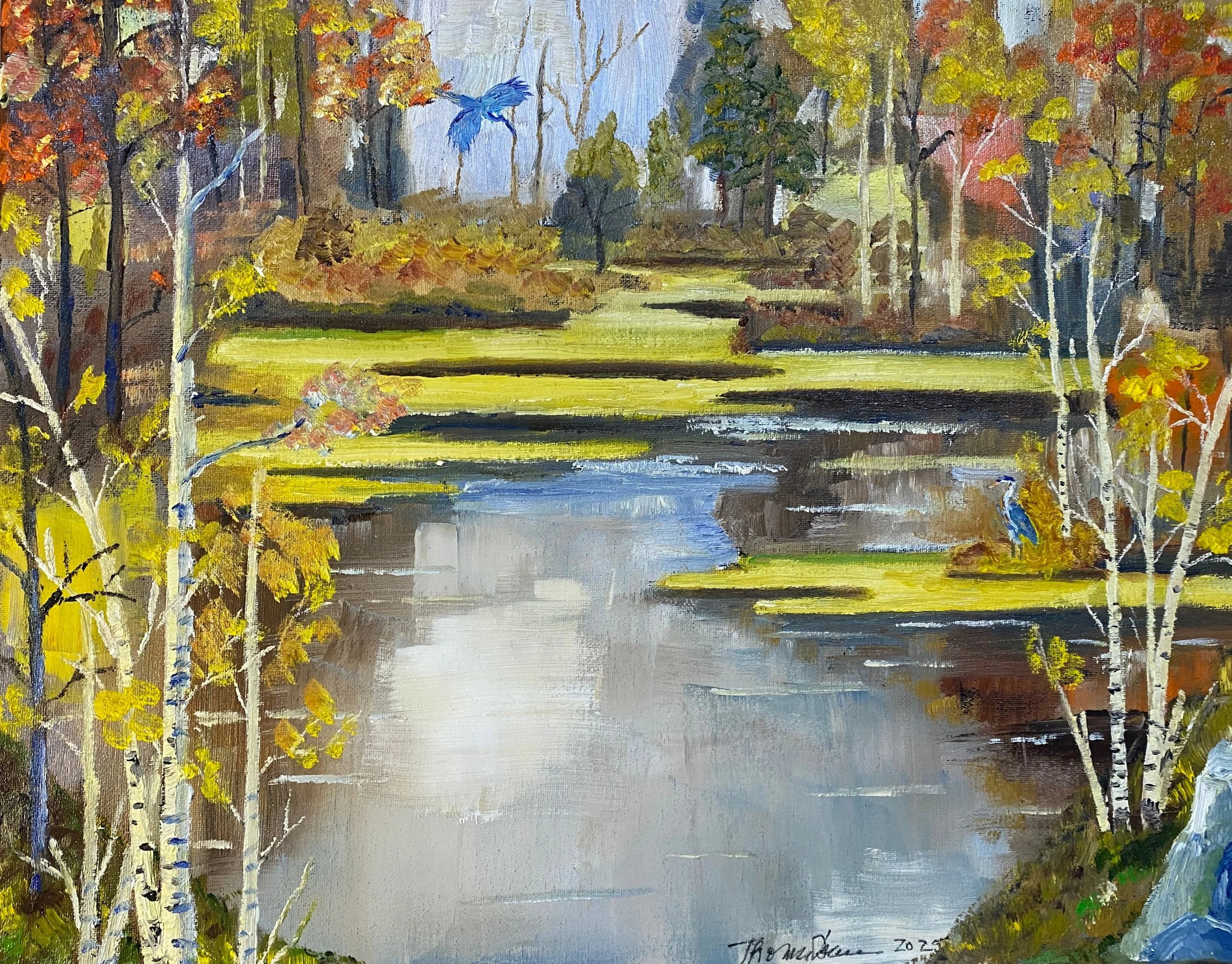 Autumn Wetland  Oil on Canvas 20"x16"x0.75"  $320