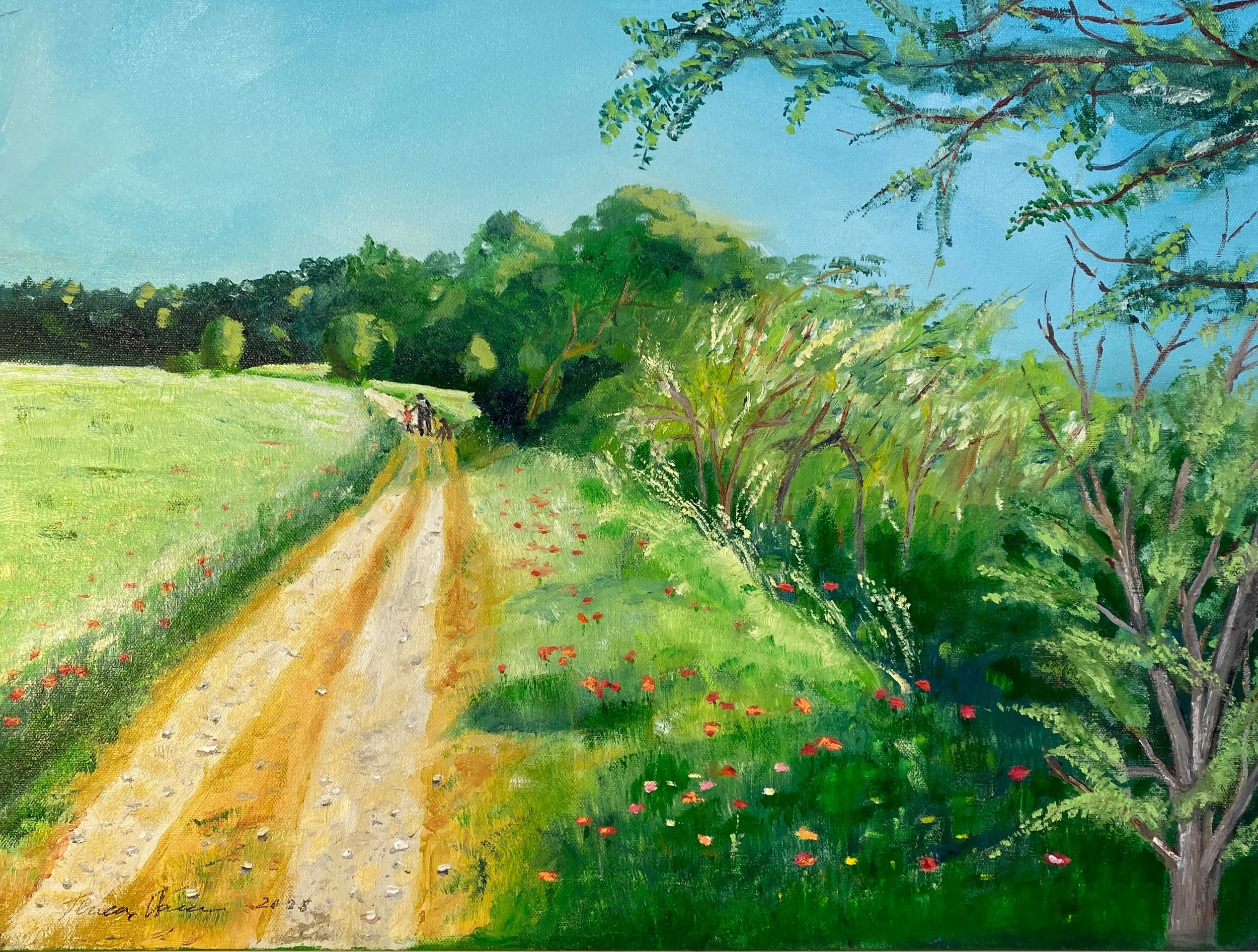 Poppies and Wheat   Oil on Canvas  24"x18"x1.5"   $400