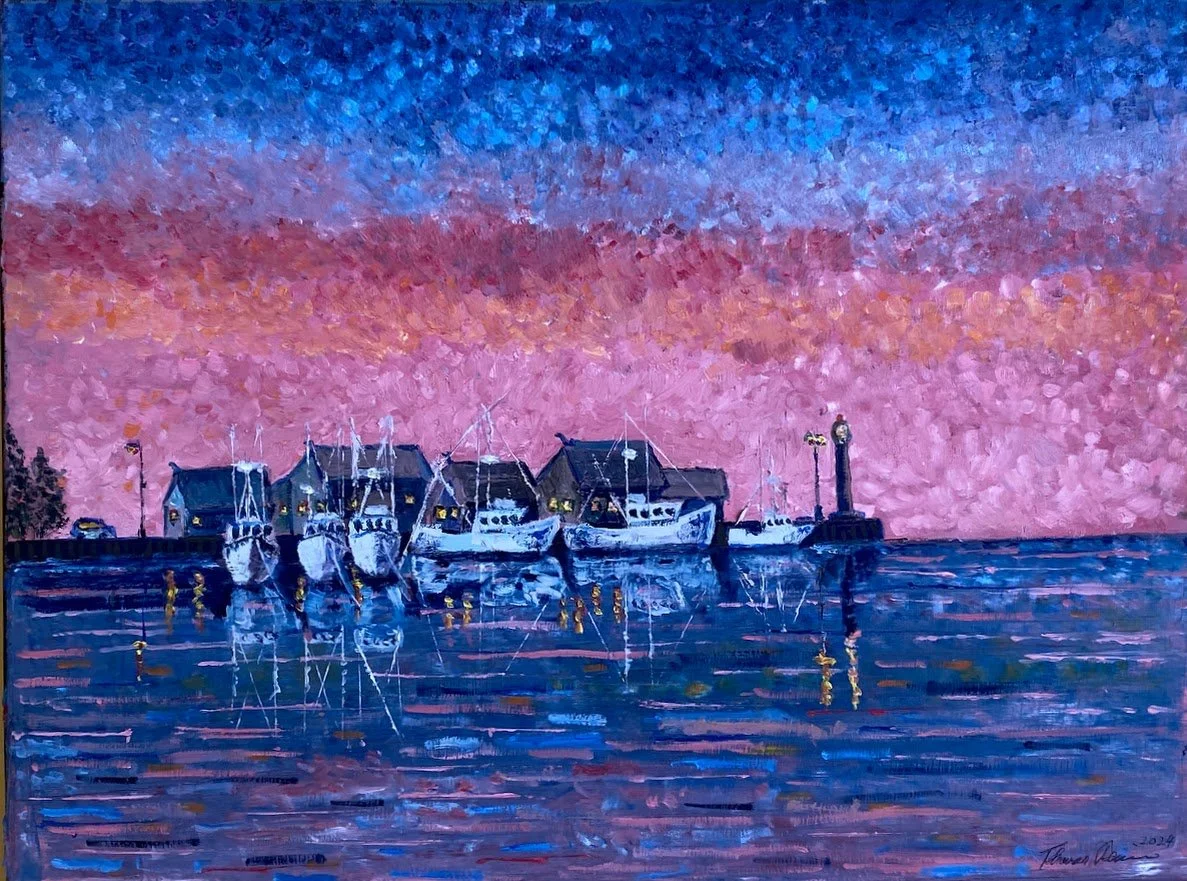 Fishing Fleet at Rest  Oil on Canvas  24"x18"x0.75"  $400