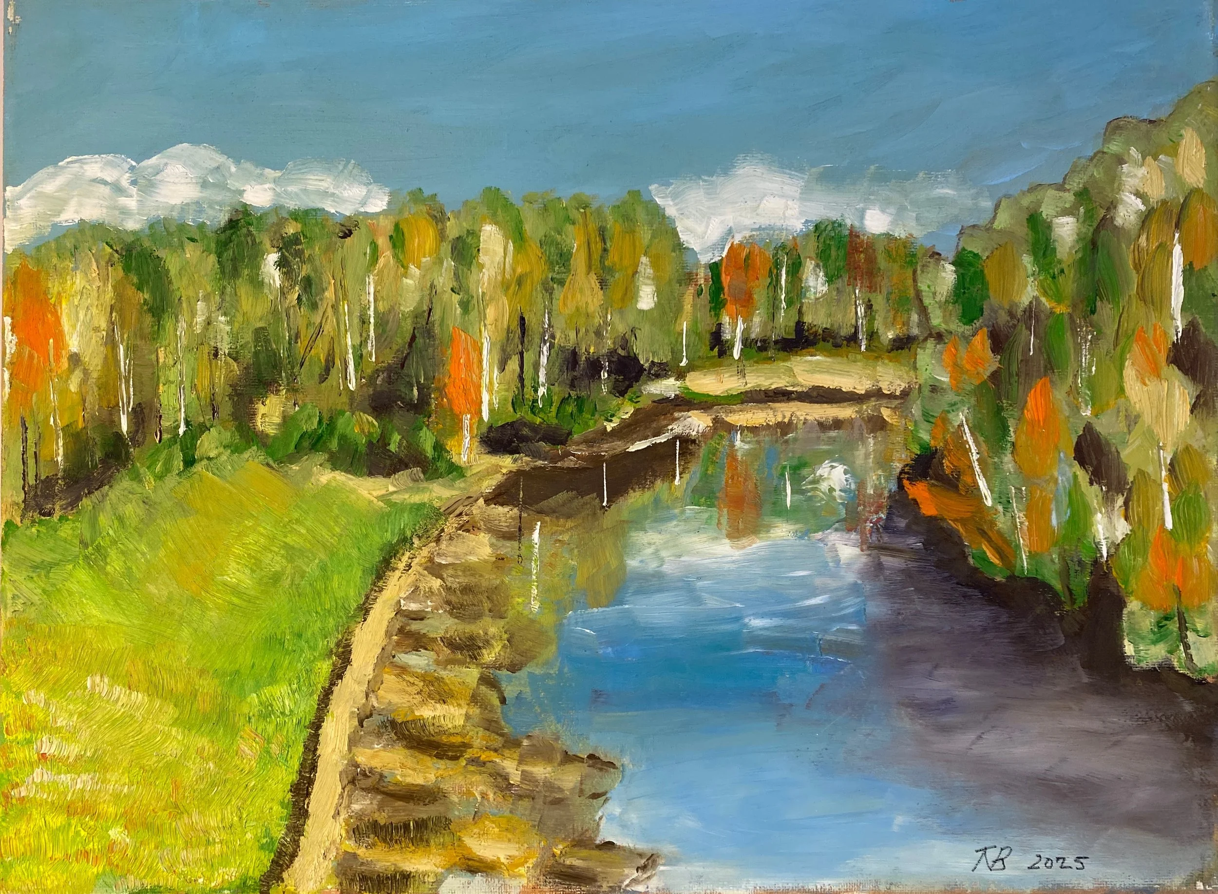Nith River Scene  Oil on Canvas 16"x12"x0.75"  $190