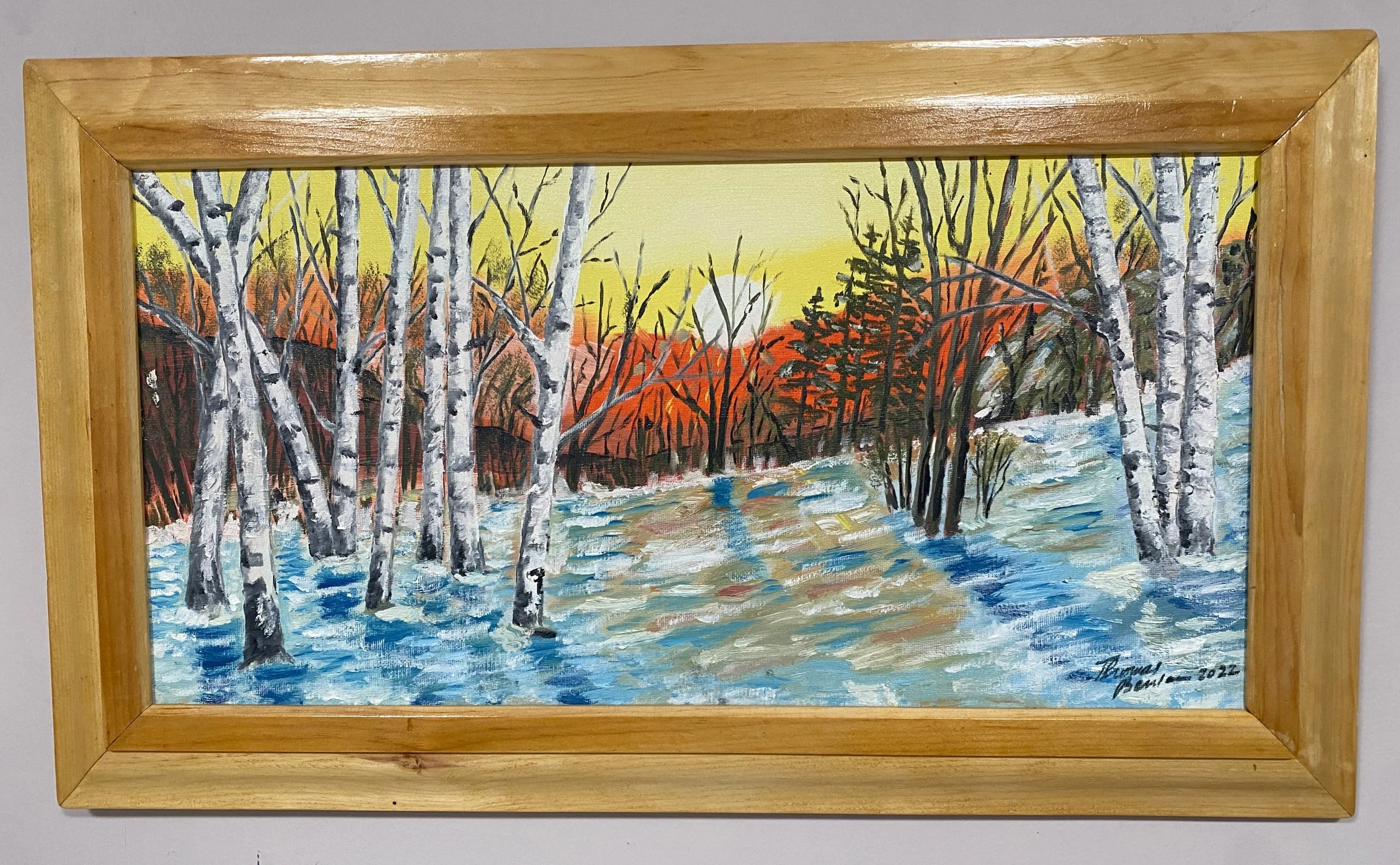 Birch Grove Oil on Canvas Framed 20"x12"x0.75"  $300