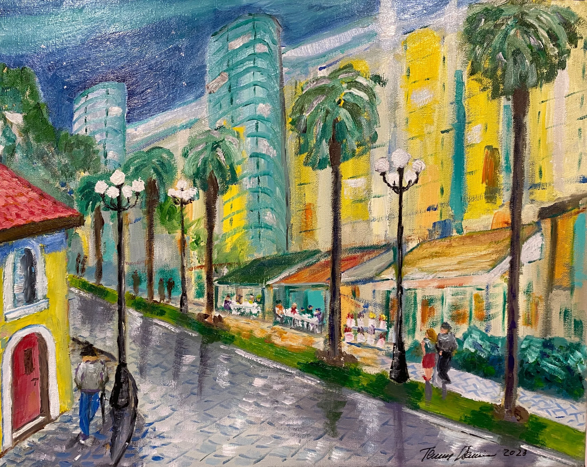 City Life After Rain  Oil  20"x16"x0.75"   $320