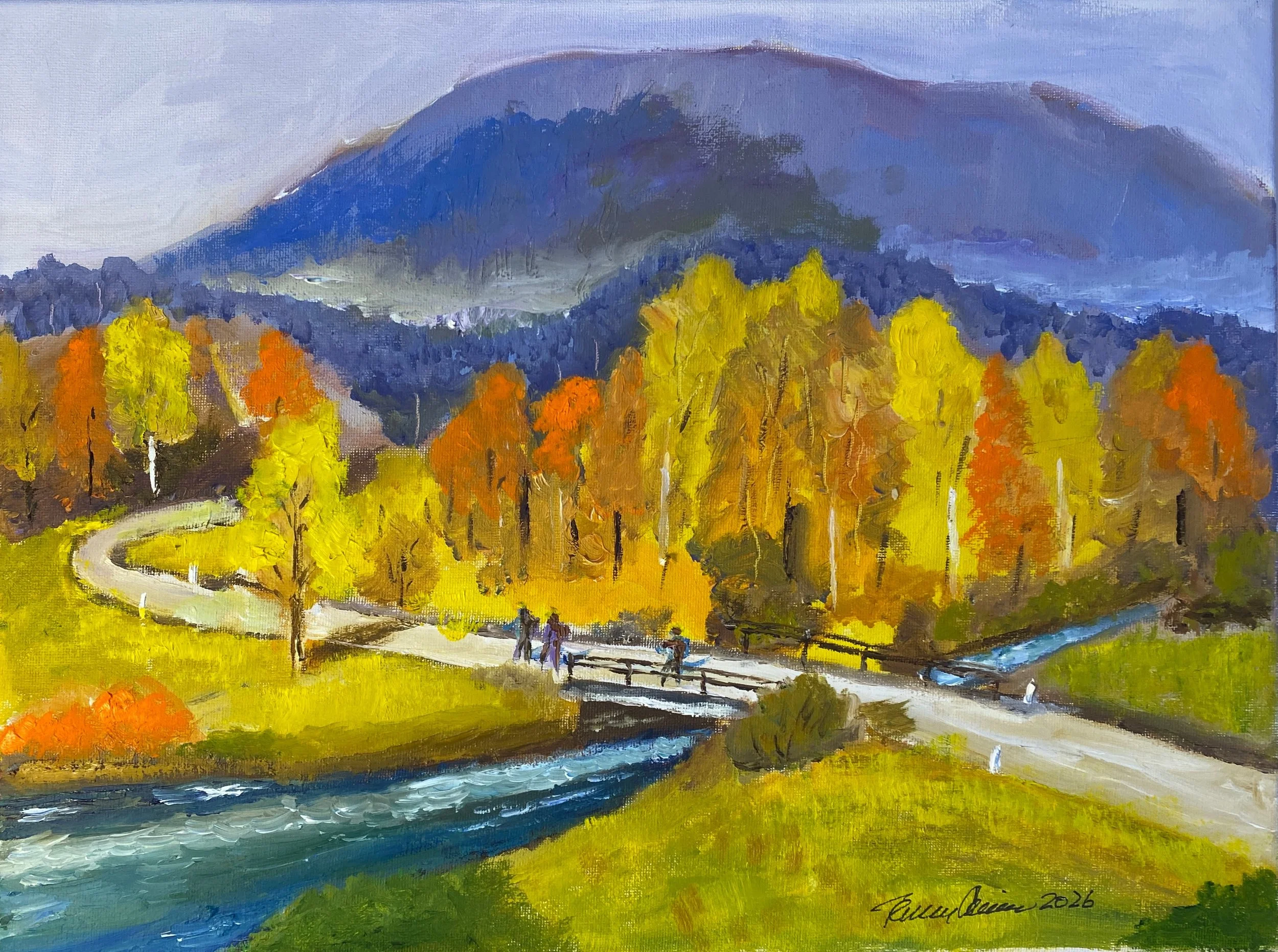Fall Hike  Oil on Canvas 16"x12"x0.75"  $190