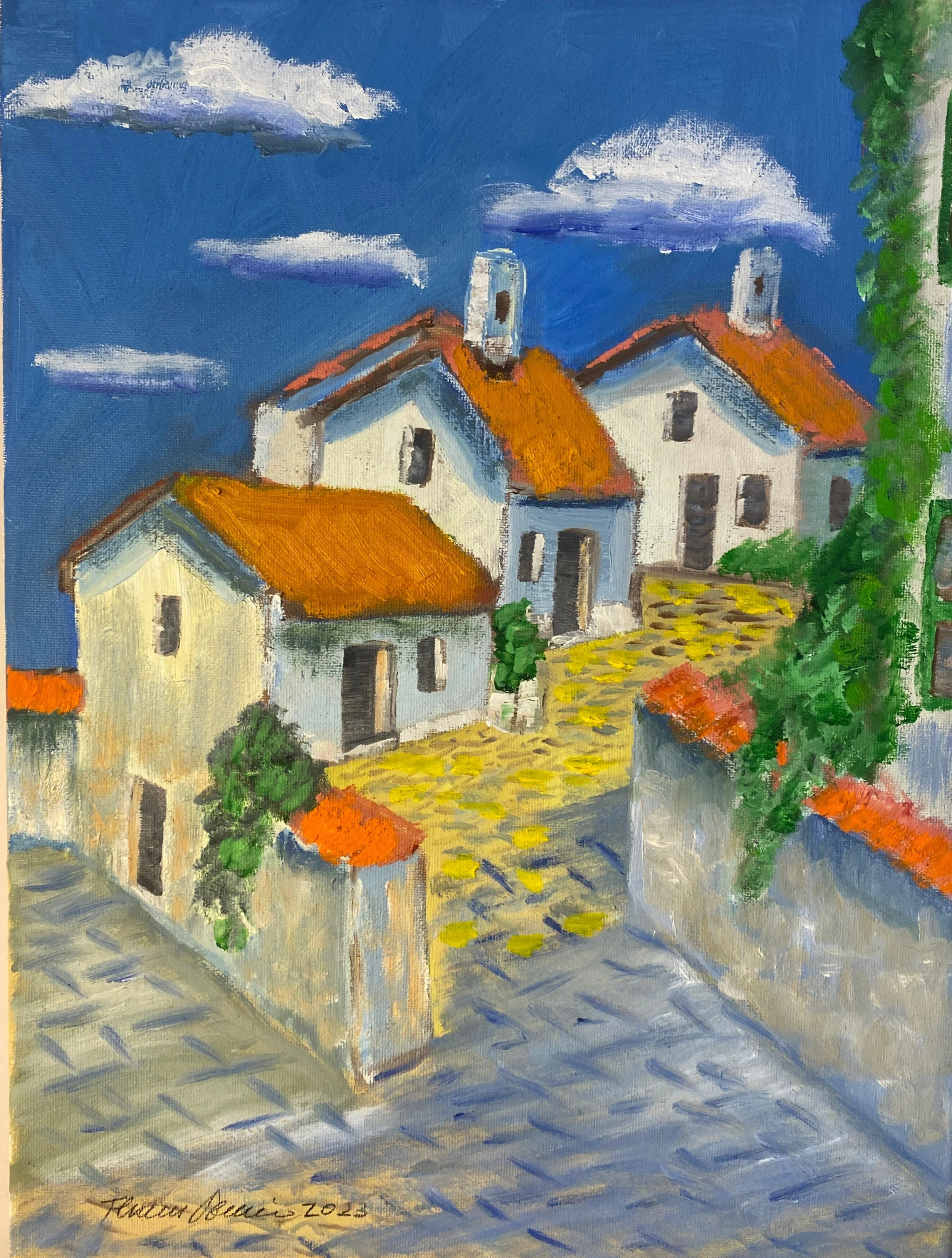 Mediterranean Village   Oil on Canvas 12"x16"x0.75"  $190