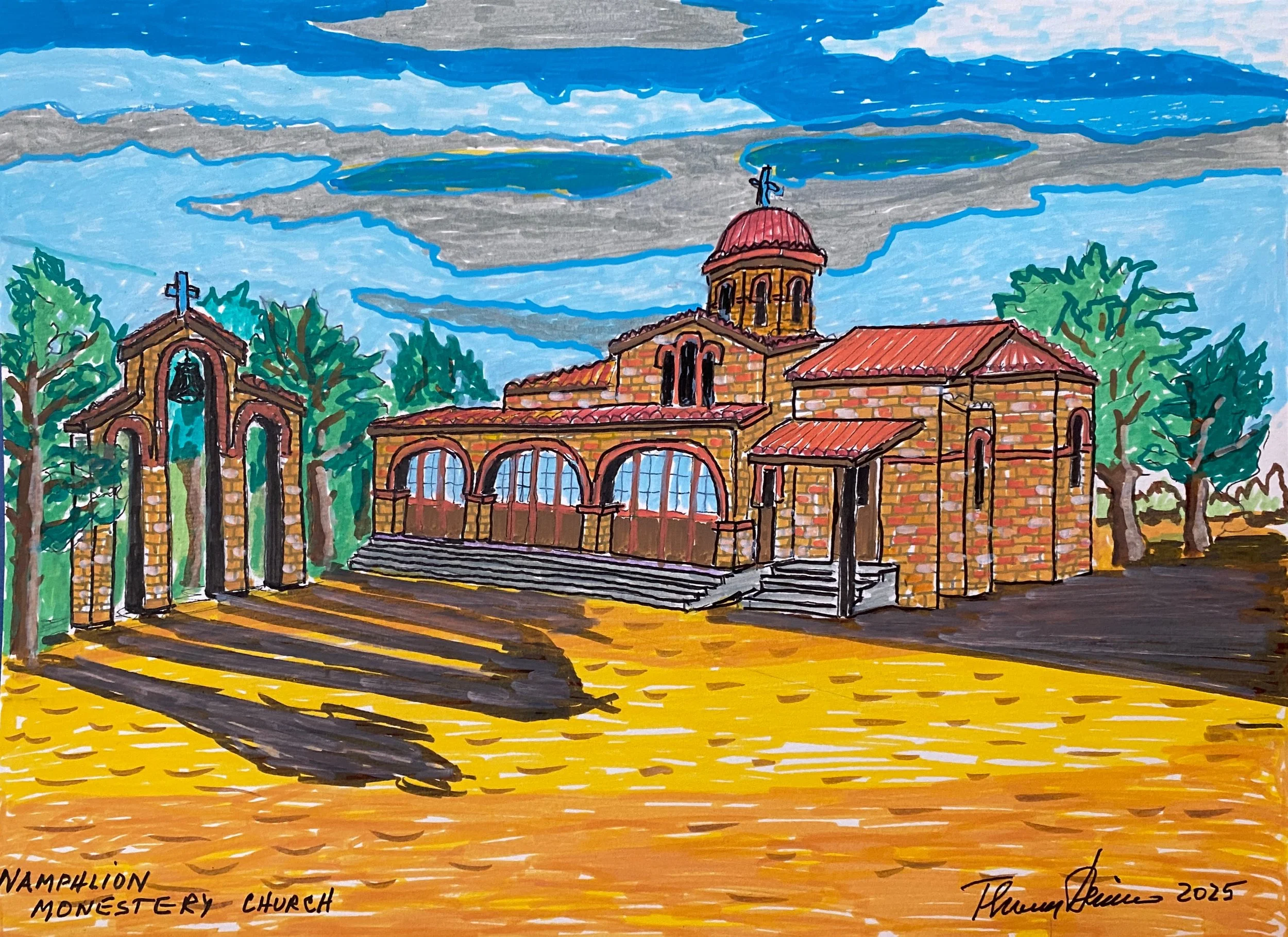 Monastery Naplio Greece
Acrylic Marker on Multi Media Paper  15"x11"
$150