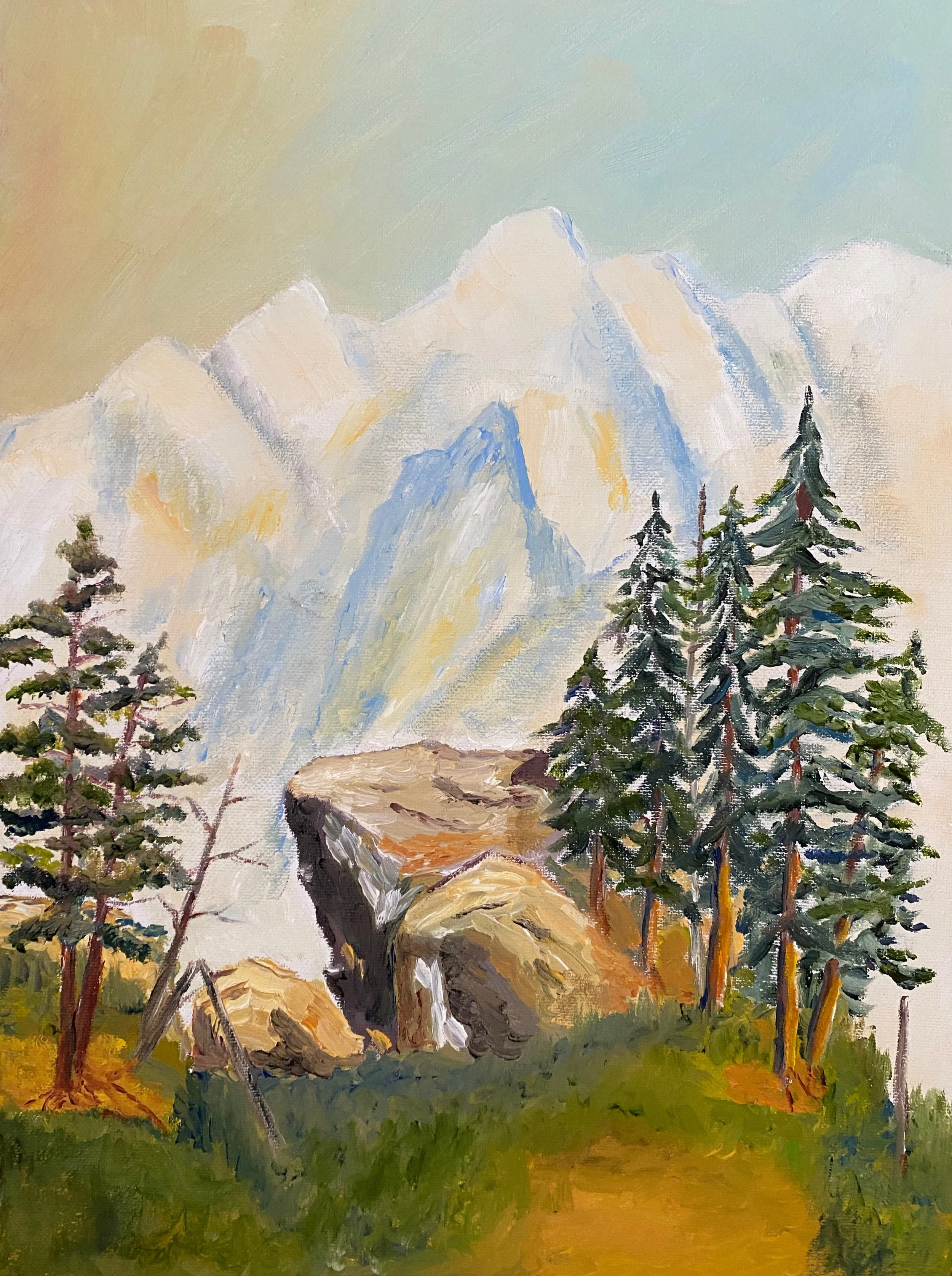 Mountain Promontory  Oil on Canvas 12"x16"x0.75'  $190