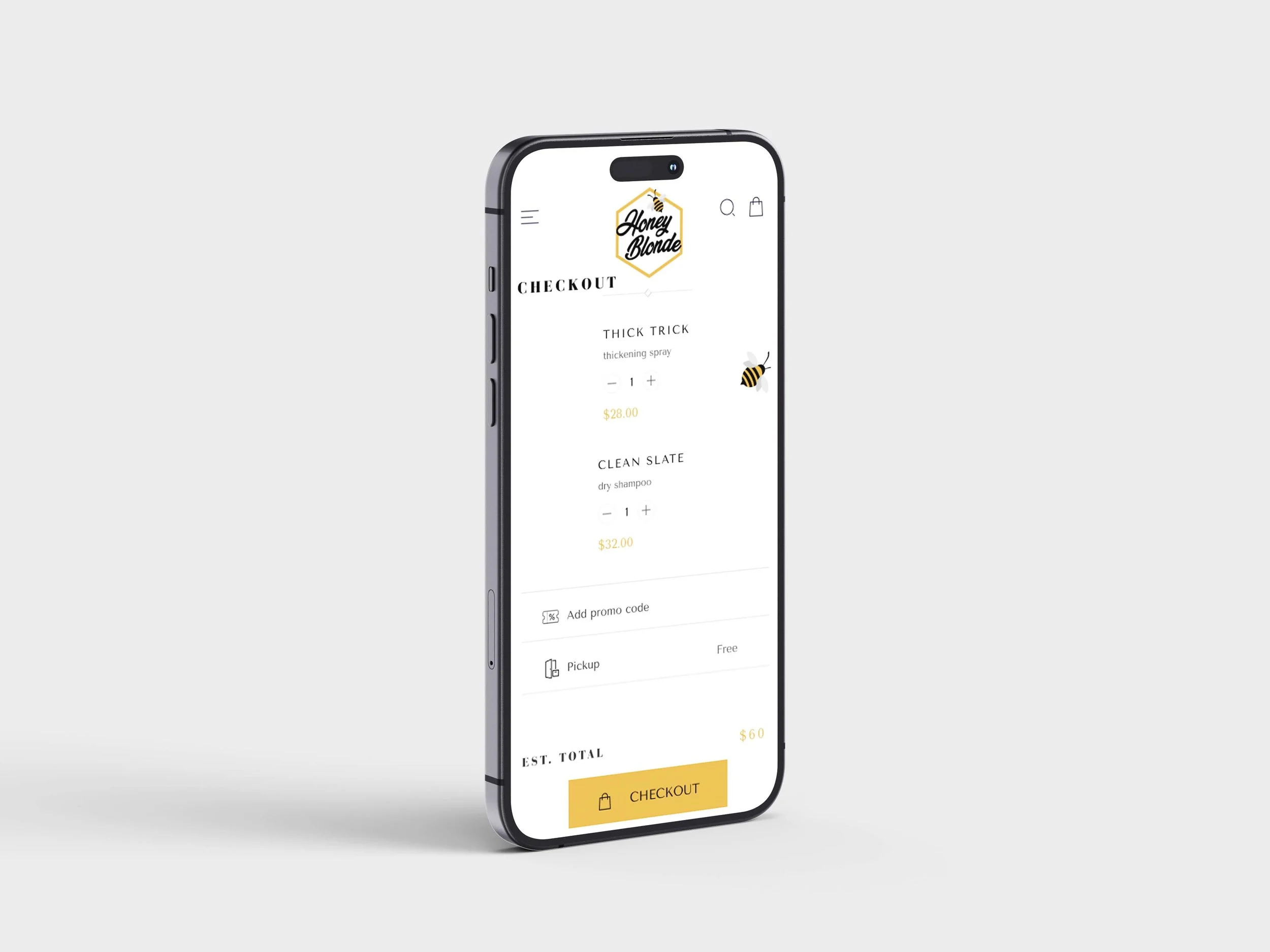 Mock checkout page