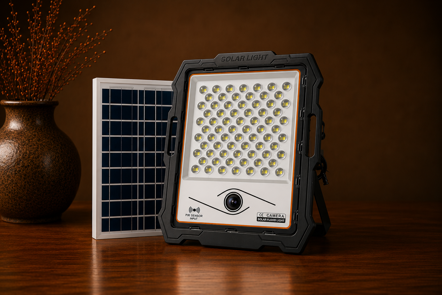 Optics Lens Security Camera and Flood Light