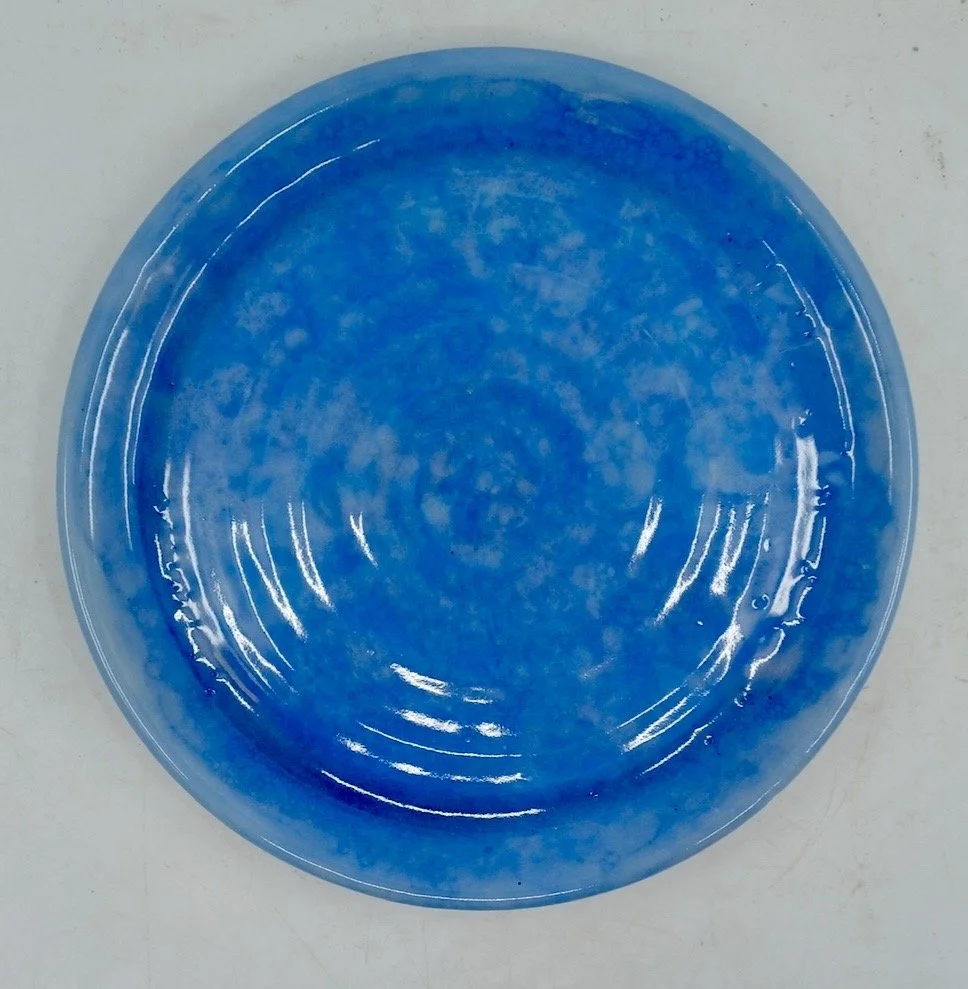 Blue Bubble Glaze Plate (middle of koi pond set) - Ceramic - 2025