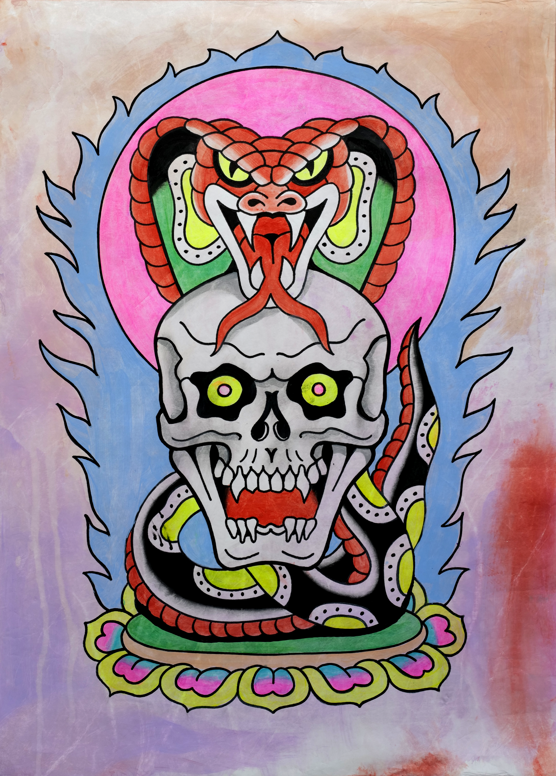 Cobra with a skull