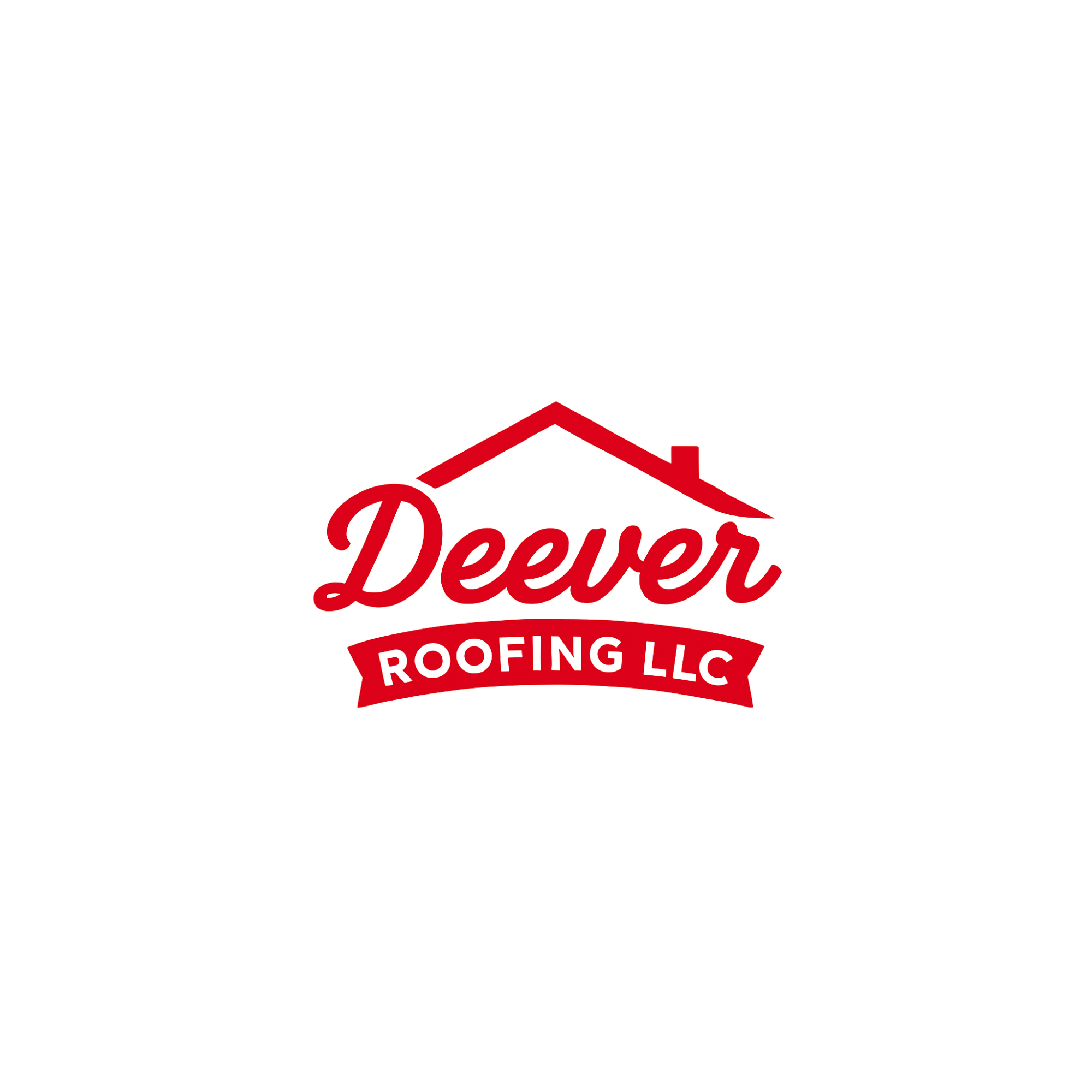 Red logo with stylized roof above the word "Deever" and the text "Roofing LLC" below, indicating a roofing company.