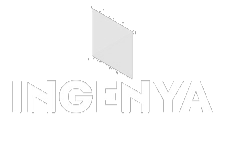Black and white Ingnya logo with geometric shapes and text