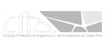 Logo of Colegio Federado de Ingenieros y de Arquitectos de Costa Rica with stylized gray geometric shapes.