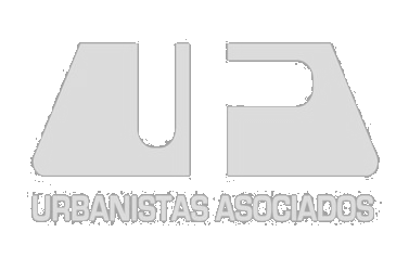 Logo for Urbanistas Asociados, featuring stylized letters 'U' and 'A' above the company name.