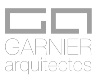 Logo with text 'Garnier arquitectos' and stylized initials 'GC' in gray