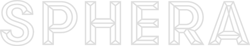 The word "SPHERA" written in a stylized, outlined font on a black background.