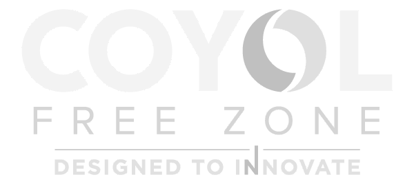 Coyoel Free Zone logo with the tagline 'Designed to Innovate'