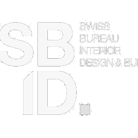 Logo with the text 'SB ID. Swiss Bureau Interior Design & BUI' arranged vertically.