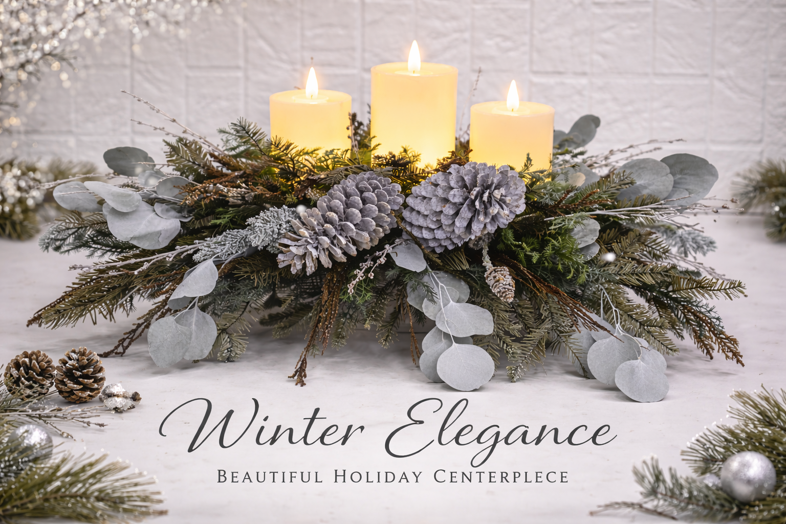 Winter Elegance Holiday Centerpiece