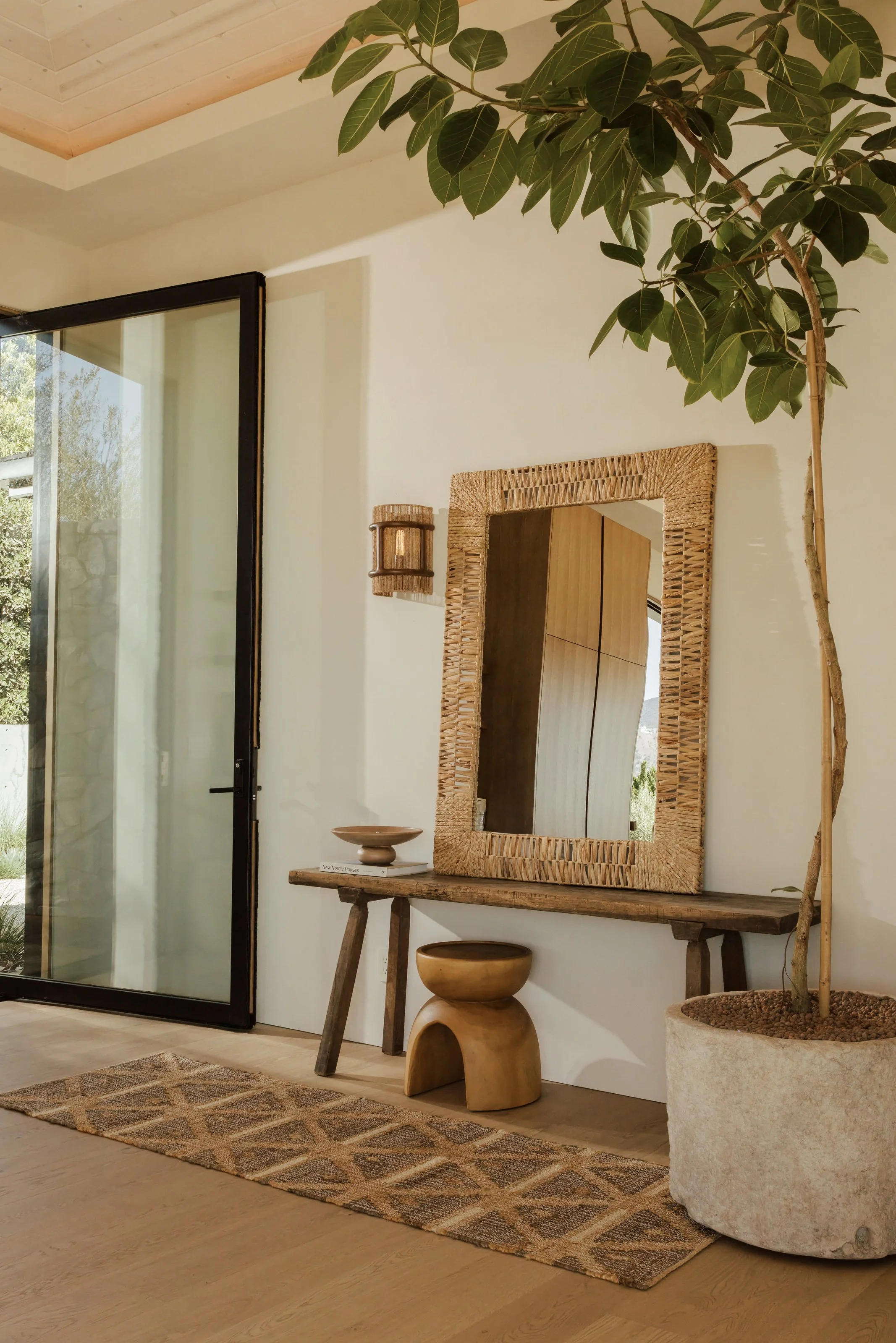 Entryway and garden-facing glass doors