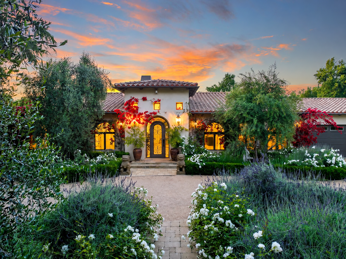 Woodland Hills Spanish Garden Estate | PL-3608 | Spanish architecture and landscaped front garden