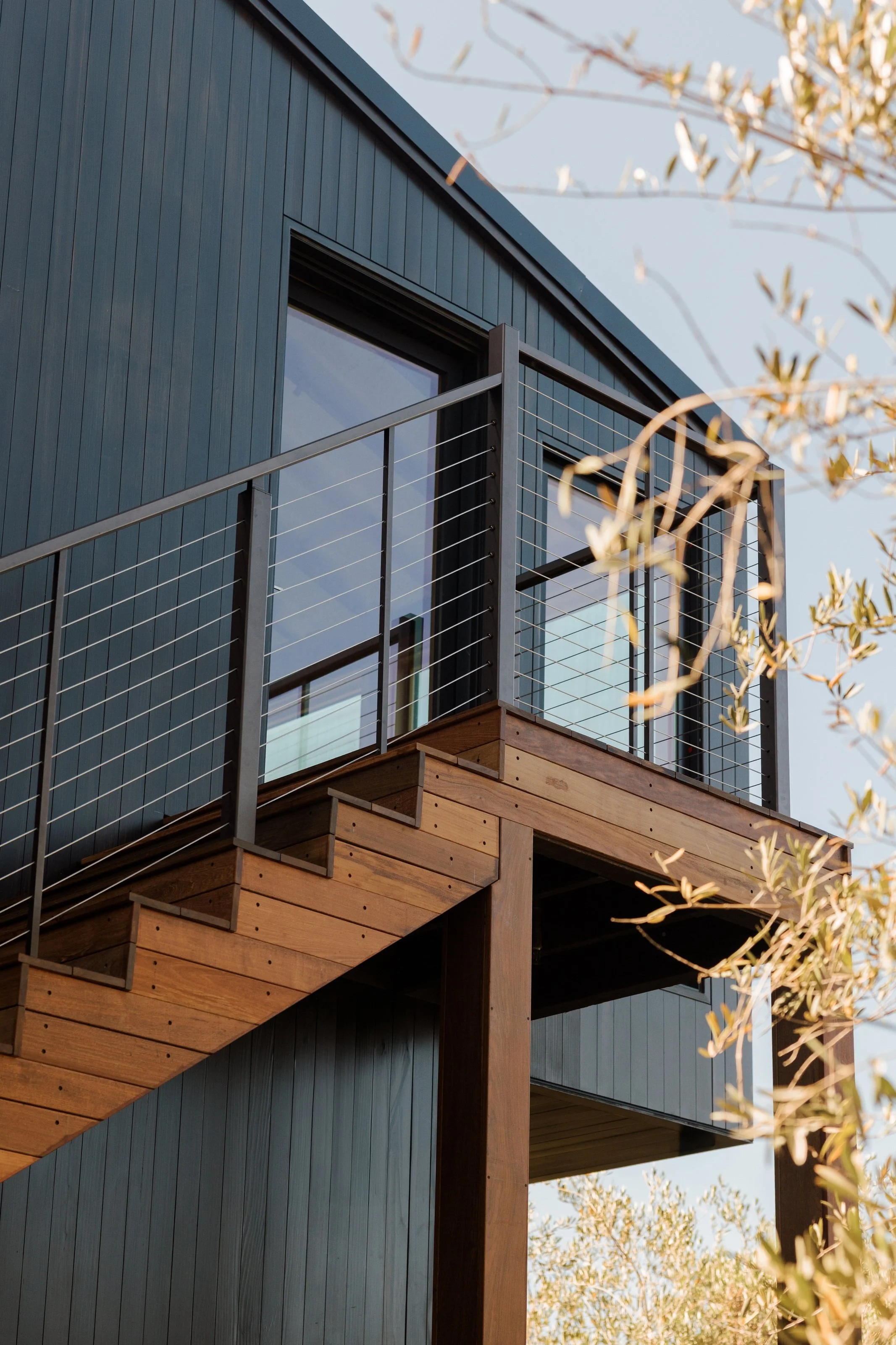 Upper exterior stair and landing