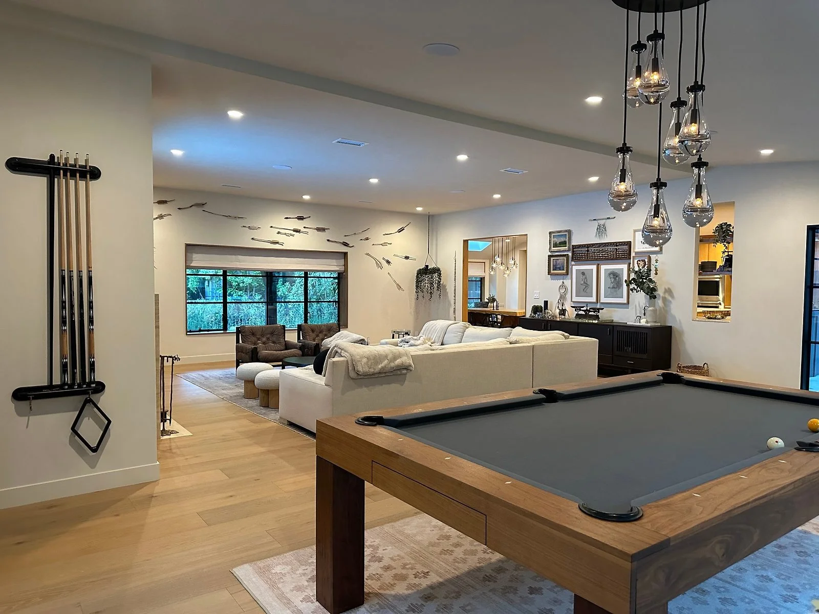 Family room and billiards area with a pool table. | PL-3803
