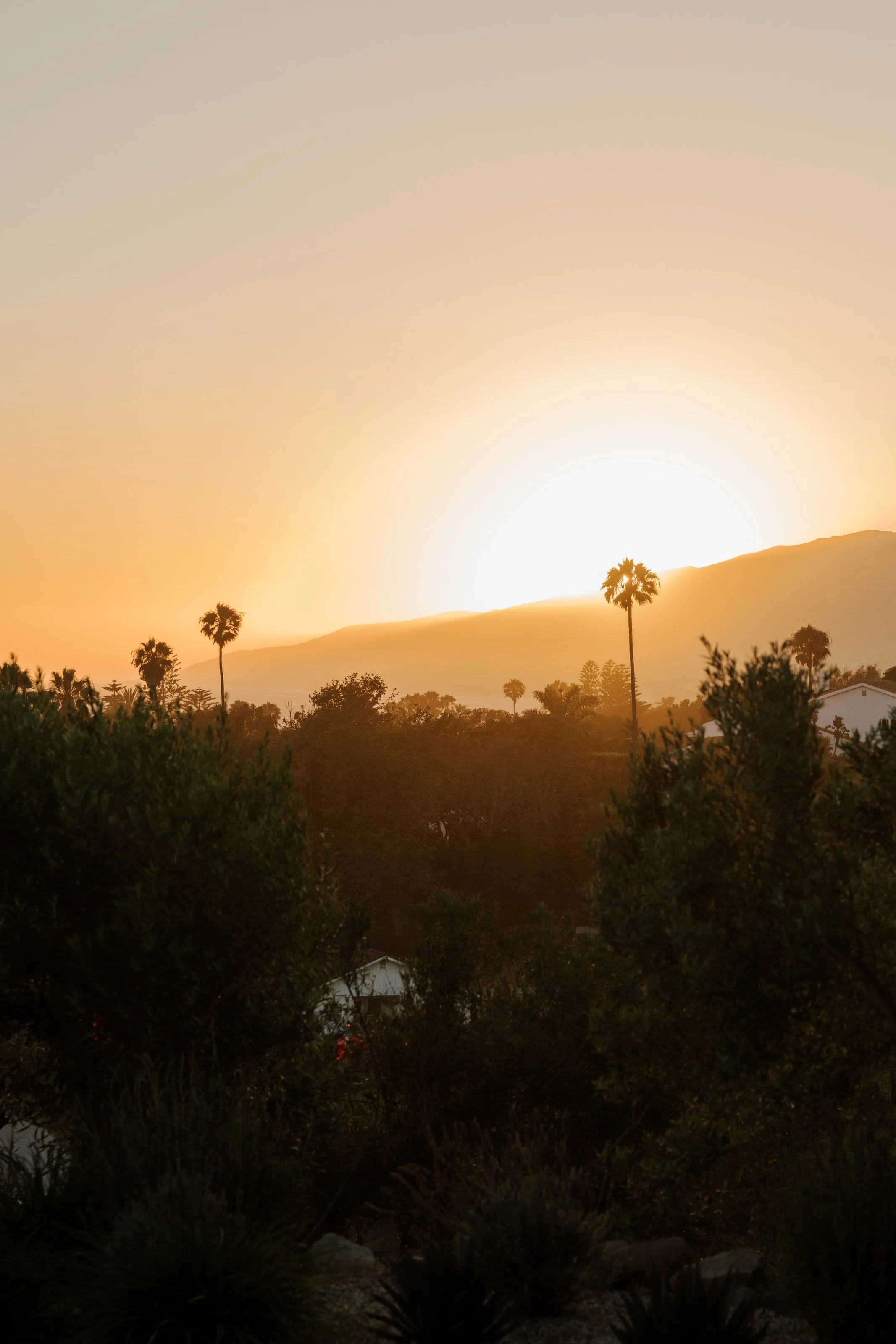 Sunset over the surrounding hills