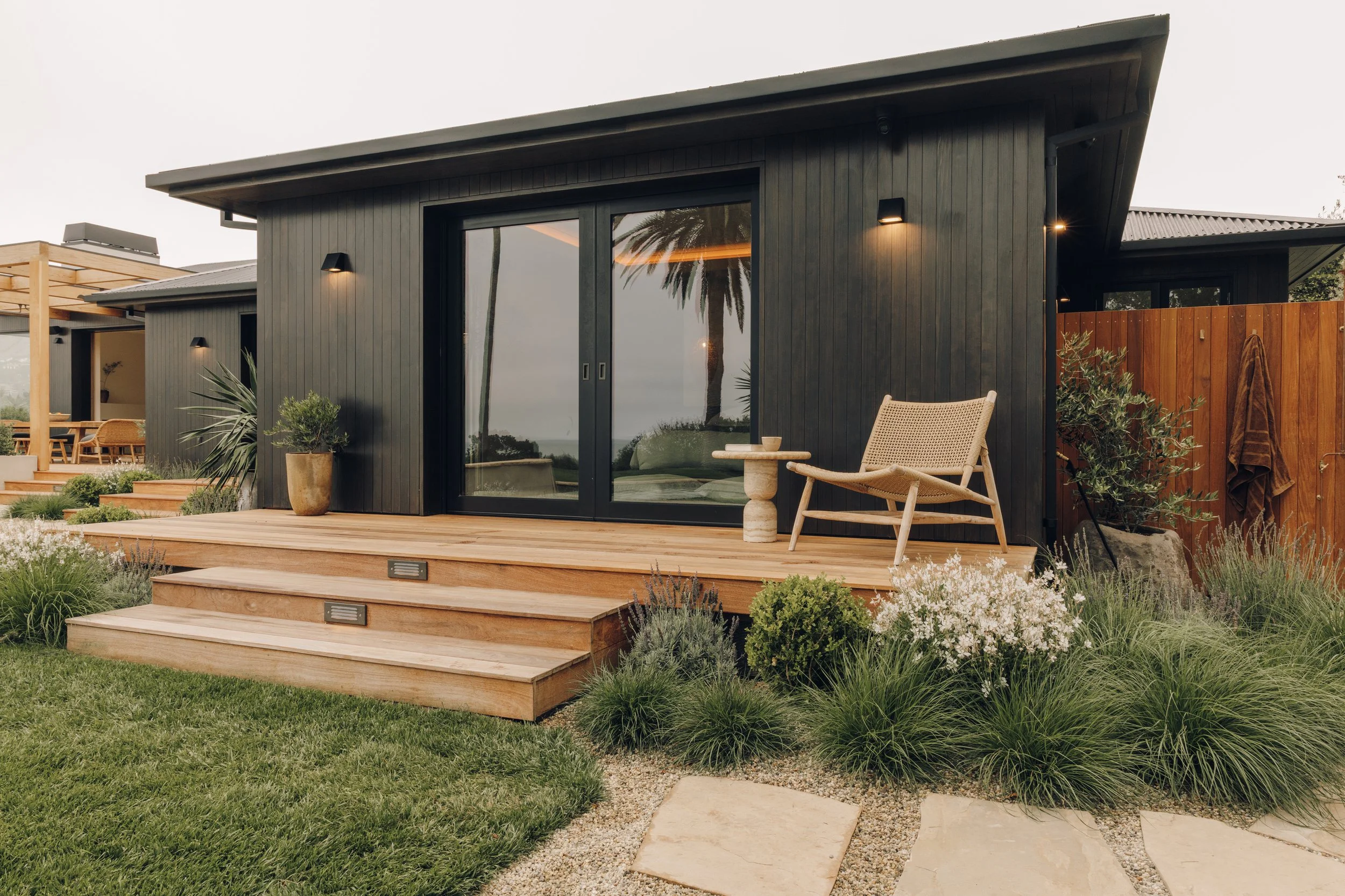 Bedroom exterior and private wood deck