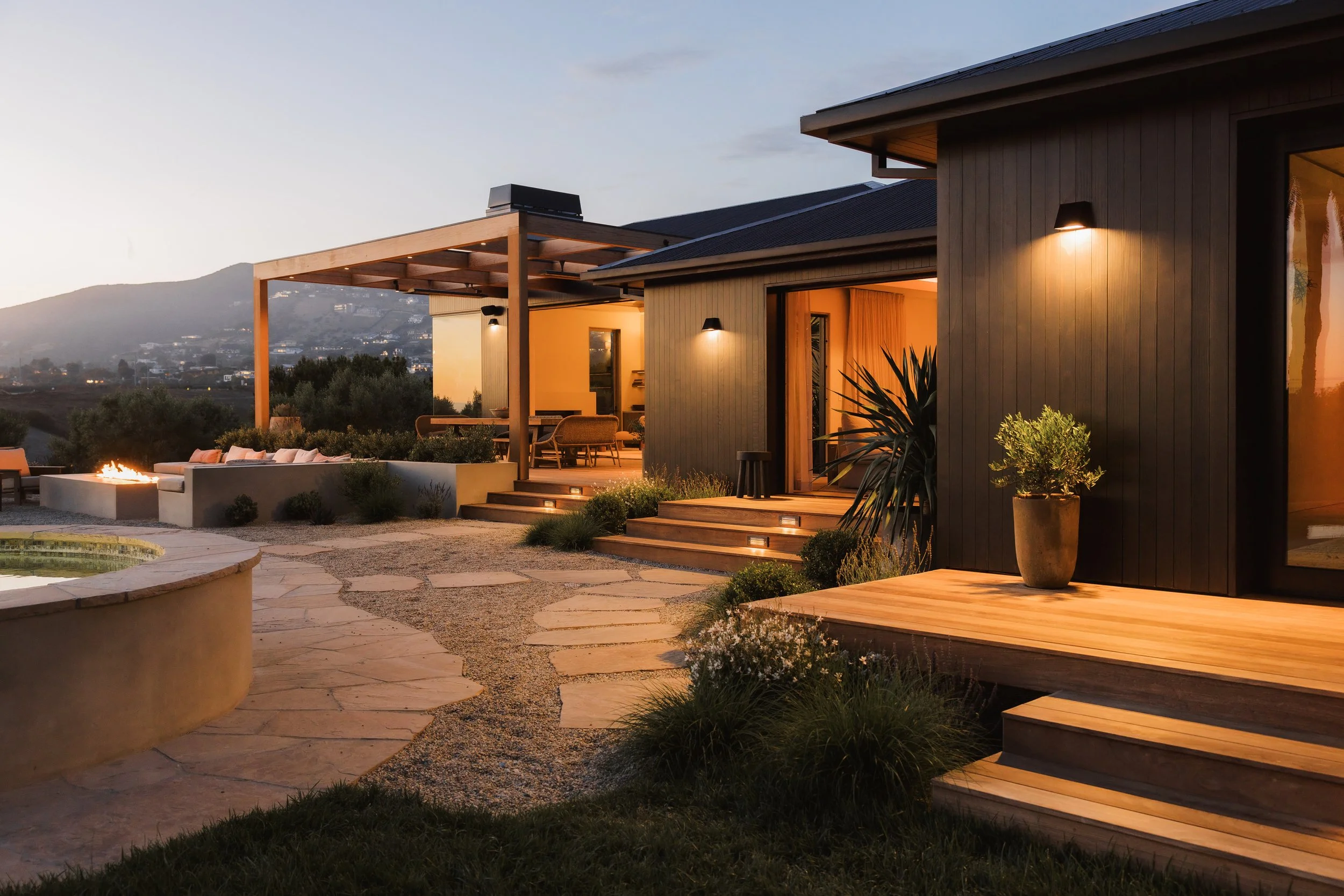 Terrace and exterior along the pool