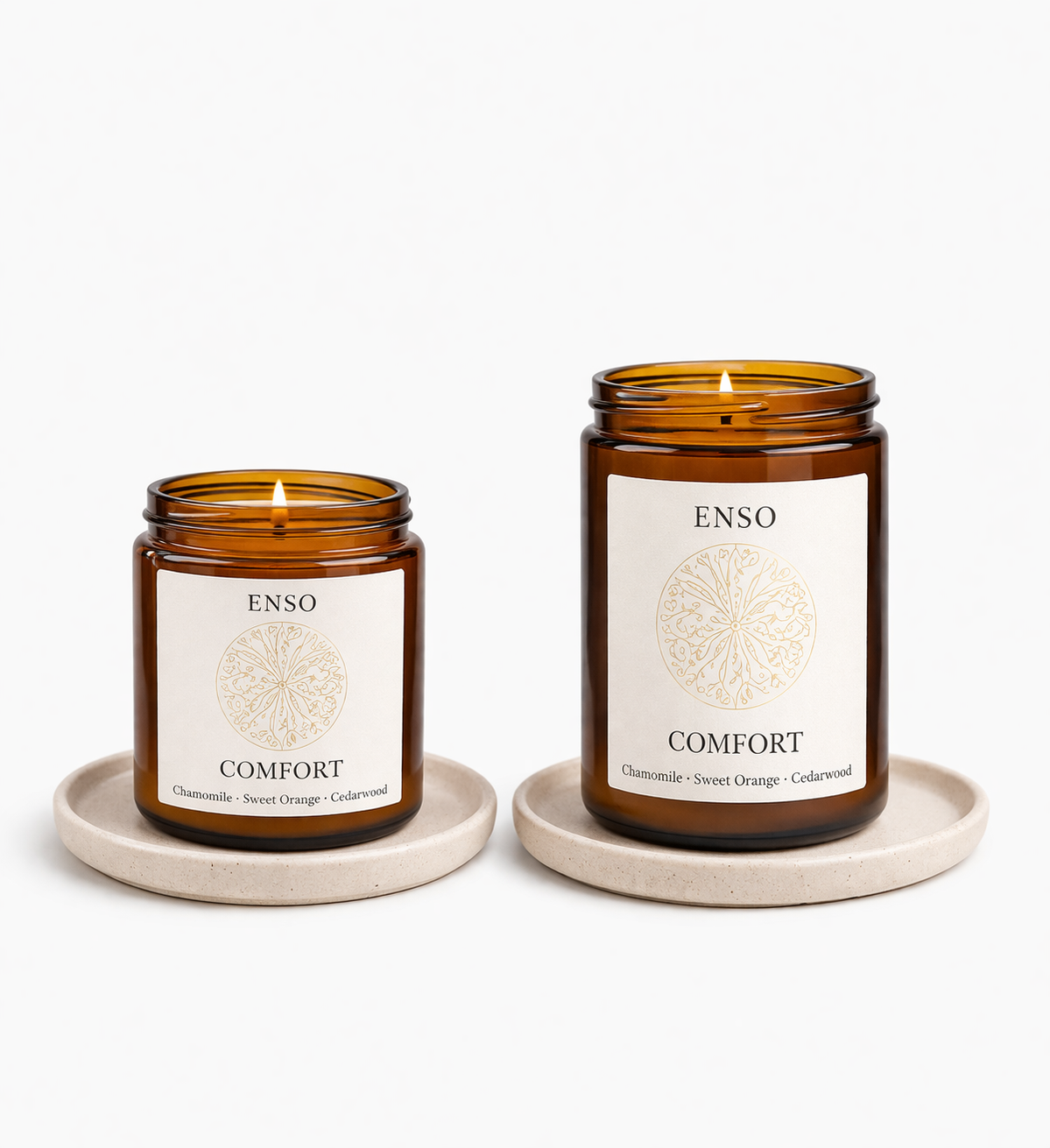 Minimal amber candle jars with soft glow.png