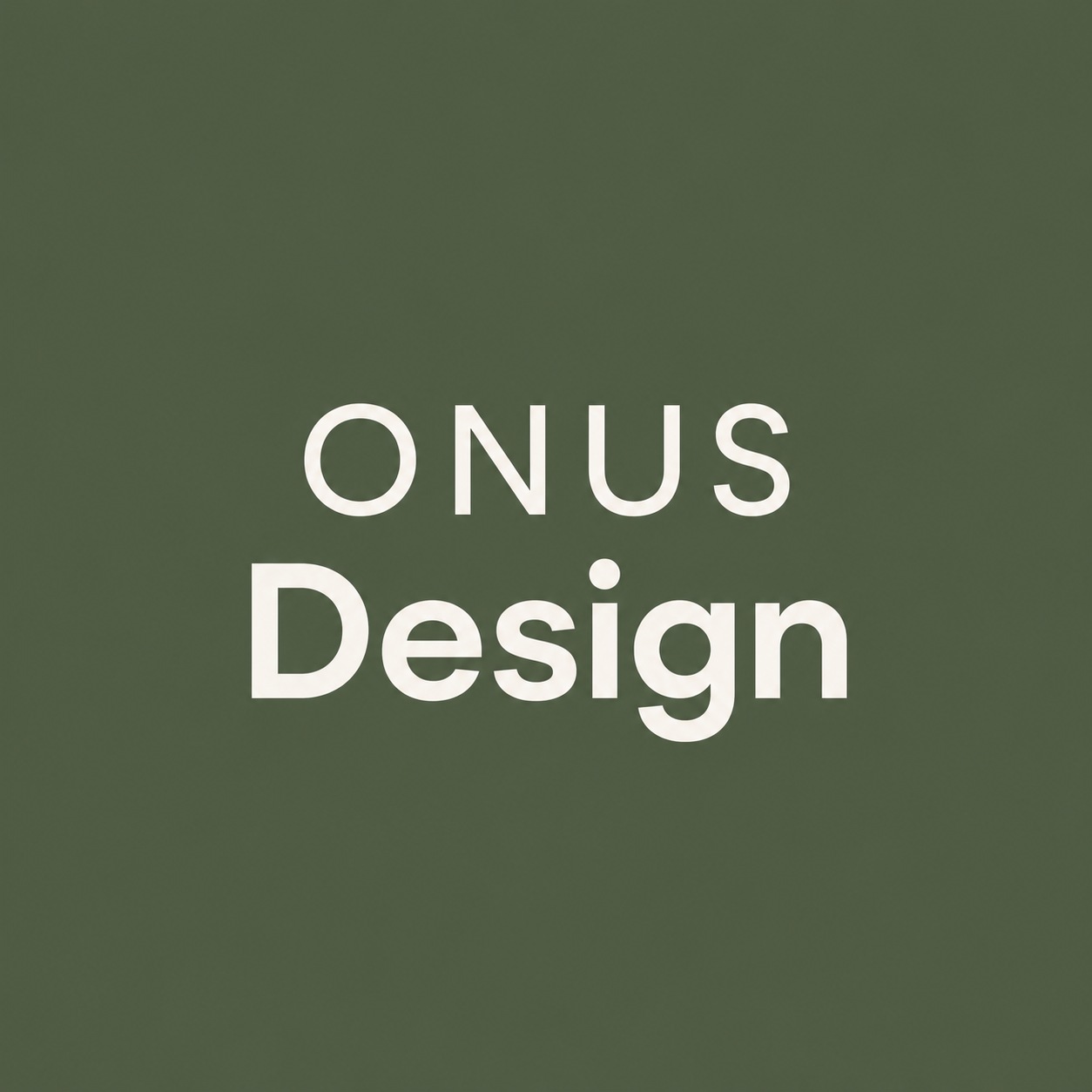 Text on a green background reading 'ONUS Design' with 'ONUS' in uppercase and 'Design' in larger font below.