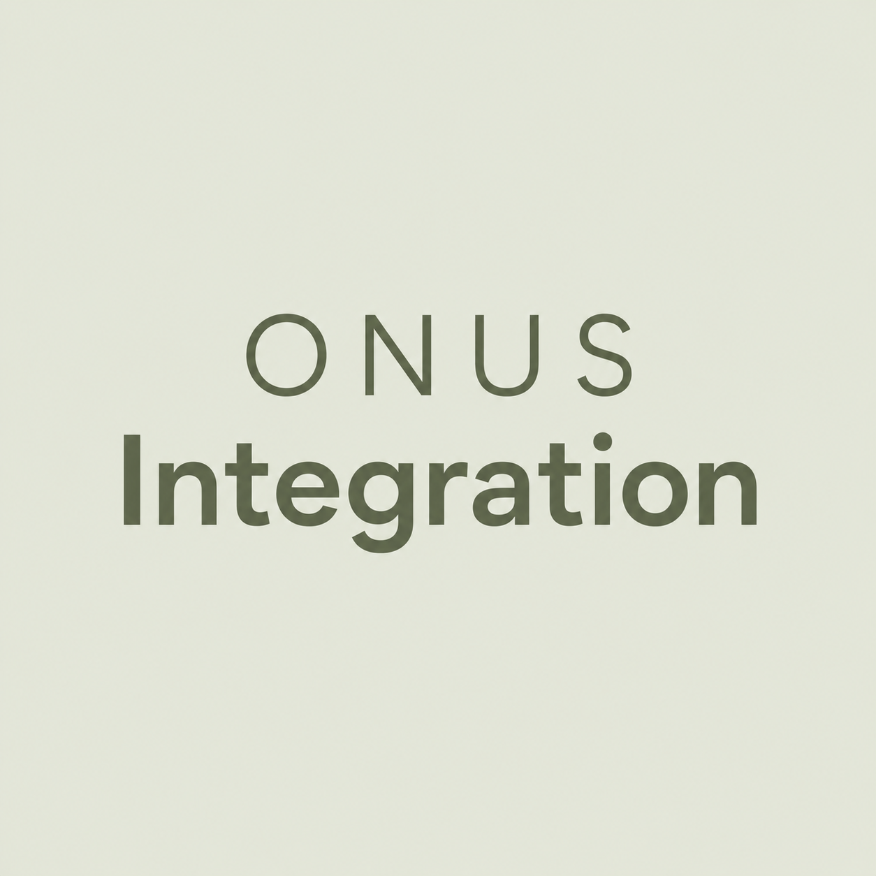 Text reading 'ONUS' above 'Integration' on a light background.
