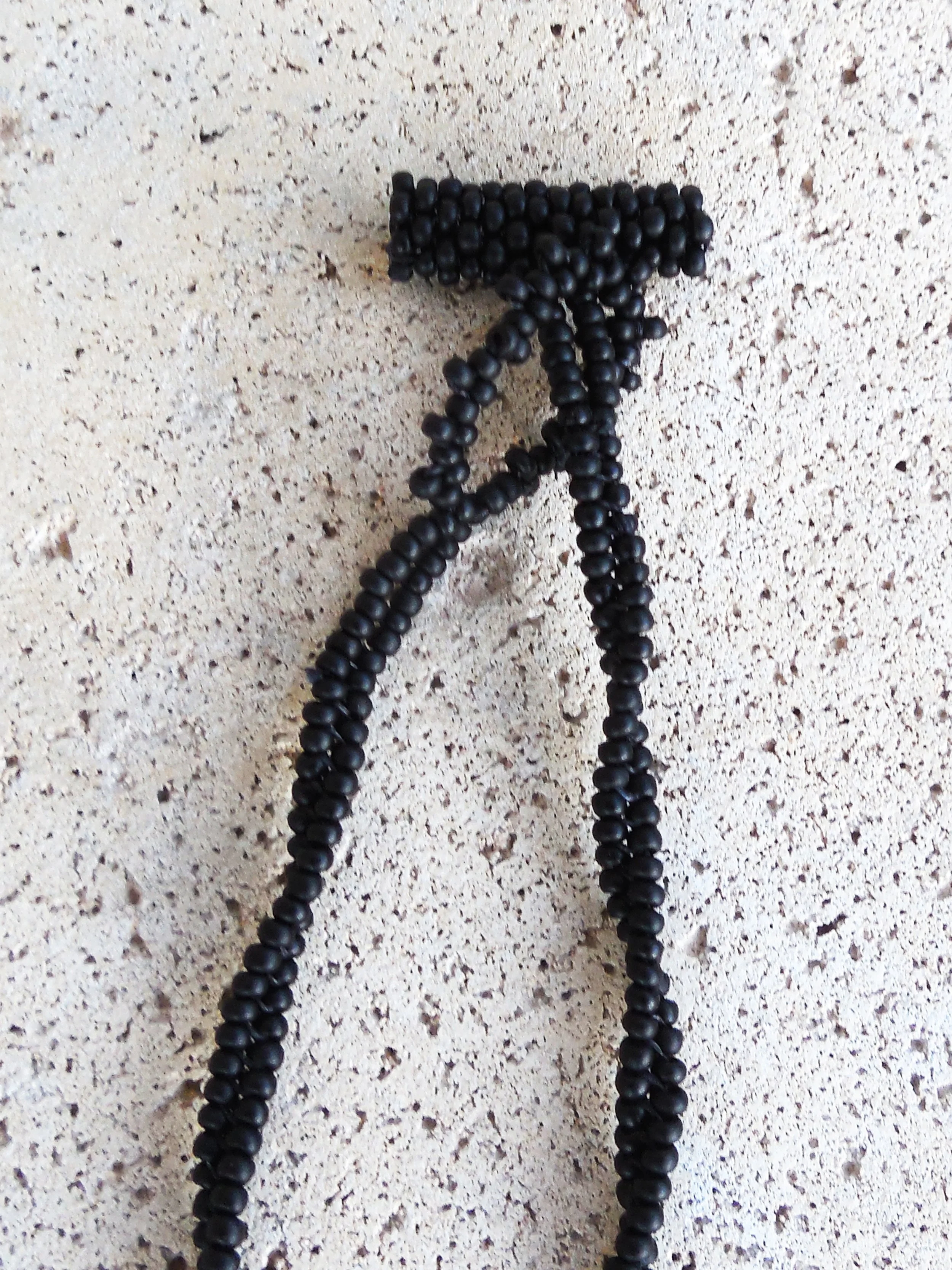 Handmade Boho  Beaded Geometric Triangle Pendant Floral Necklace and Chain Non-Metal Jewelry in Green Orange Red Black