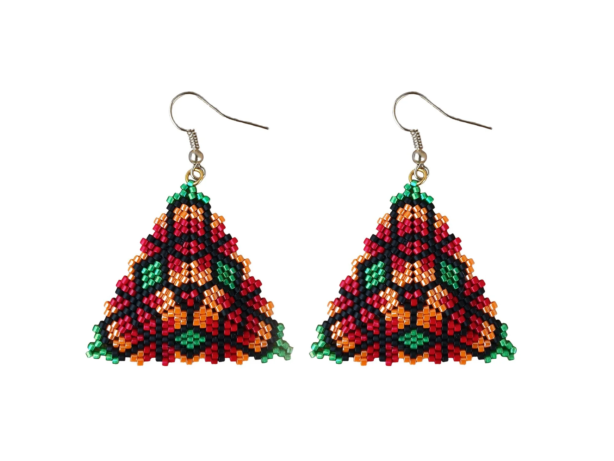 Southwestern Floral Triangle Peyote Earrings