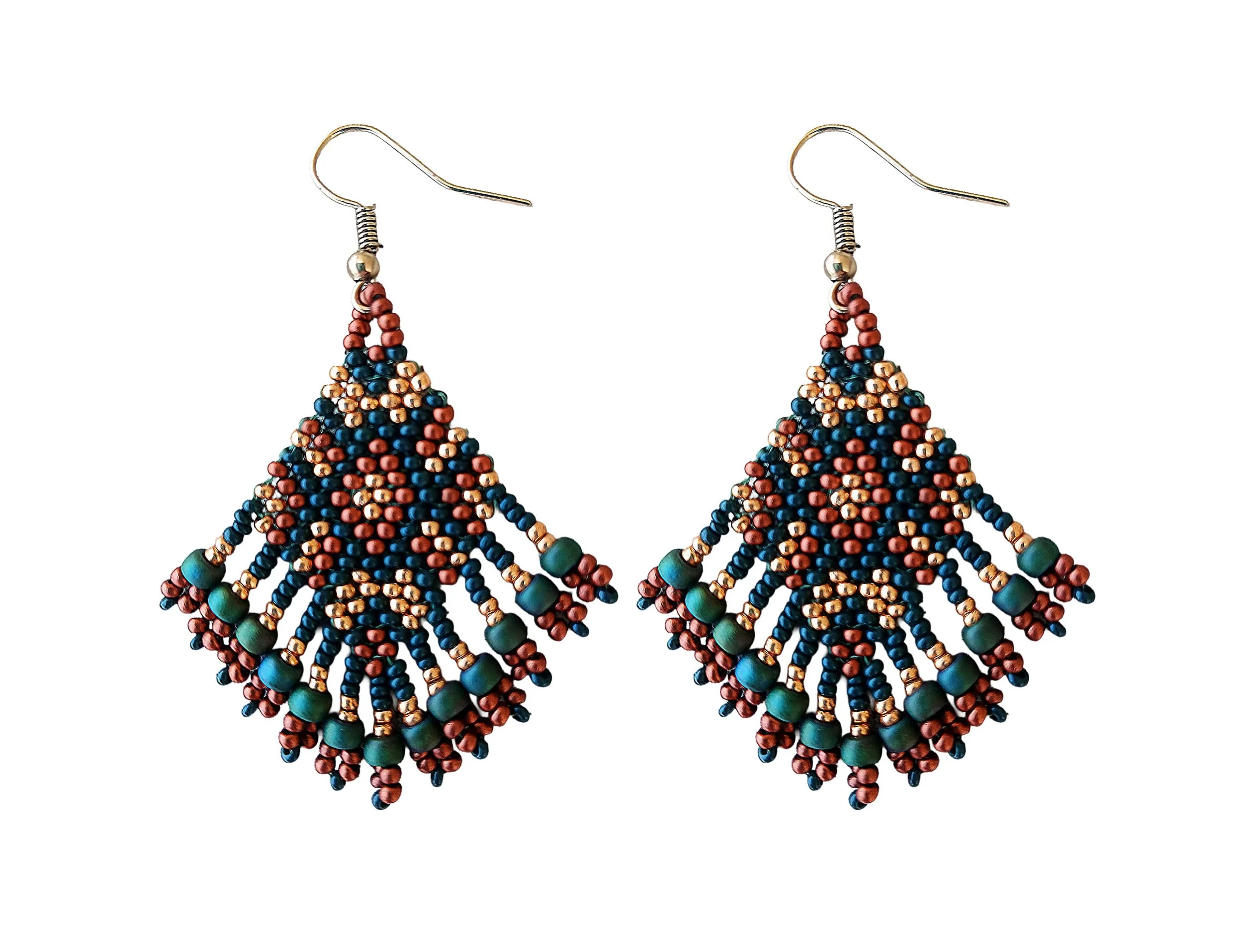 Juniper Canopy Fan Beaded Earrings
