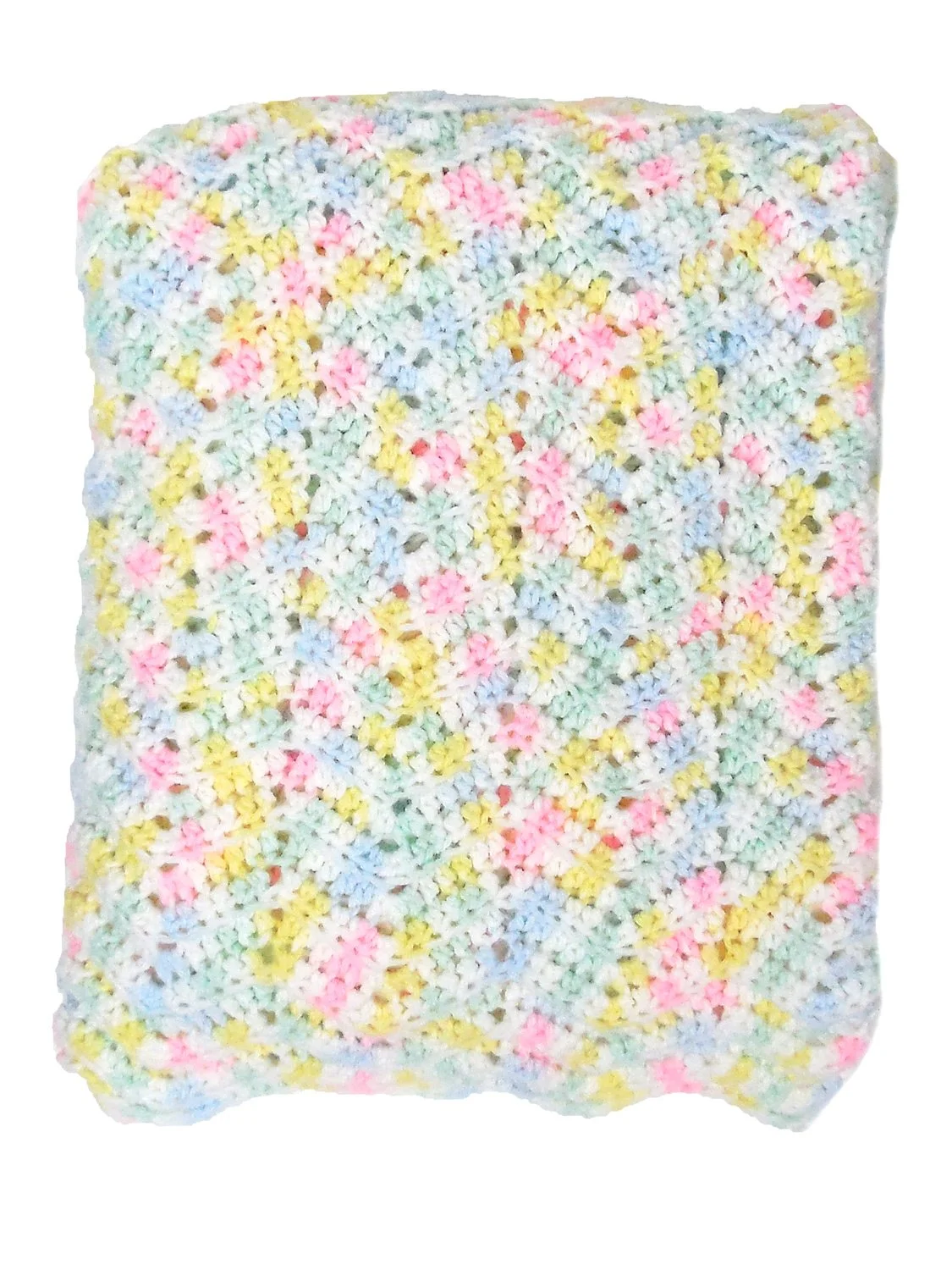 Free soft rainbow ripple blanket crochet pattern made with Bernat Softee yarn for baby newborn gift.