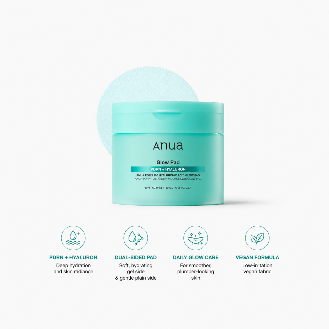 Anua PDRN Hyaluronic Glow Pad 180ml (60ea)