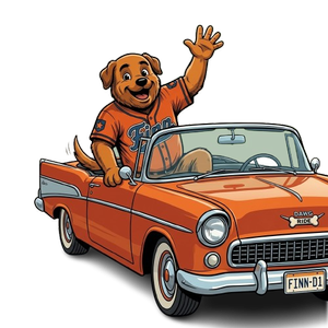 Finn in a Car