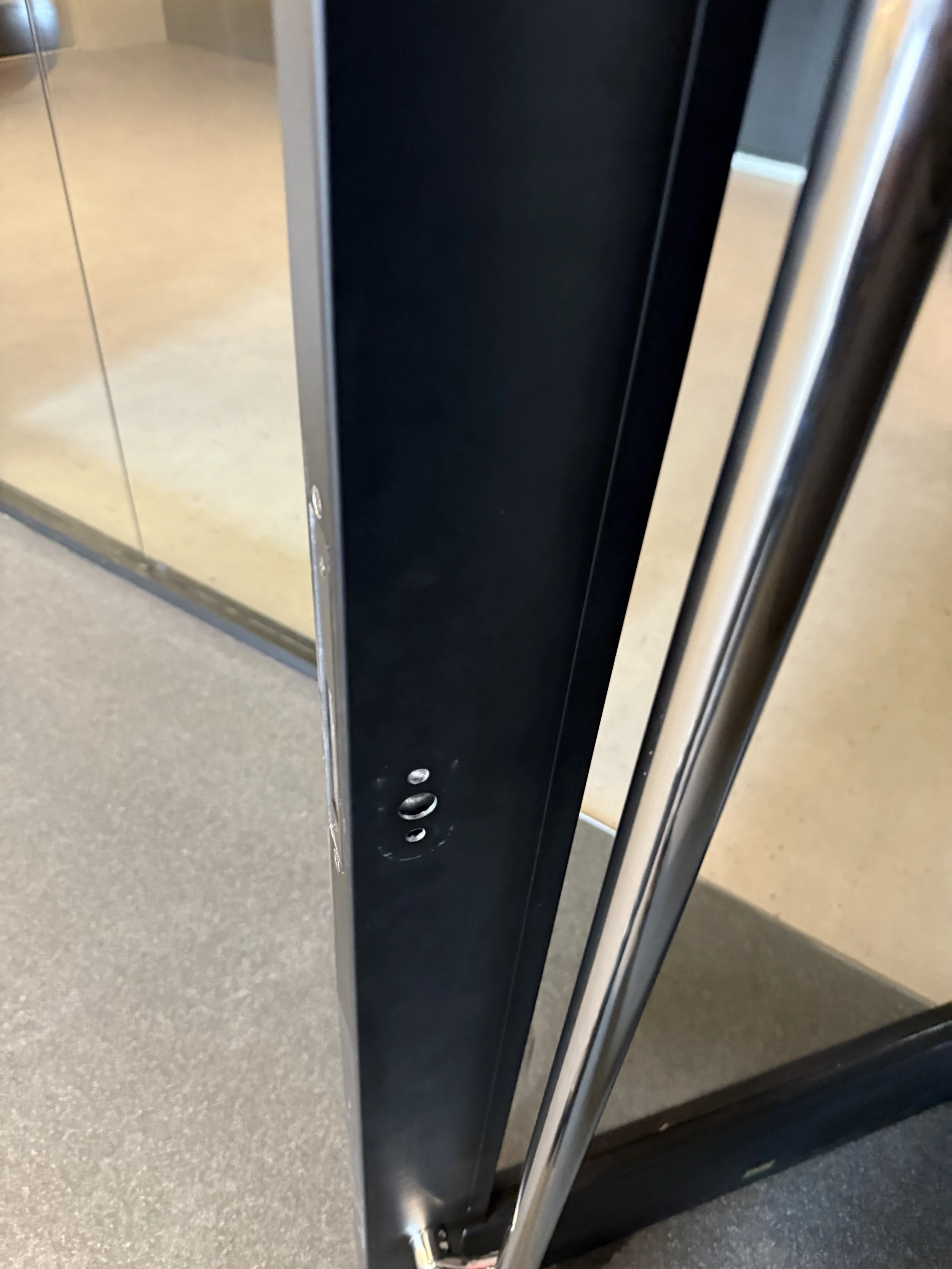 Before Aluminum Door Hole Repair